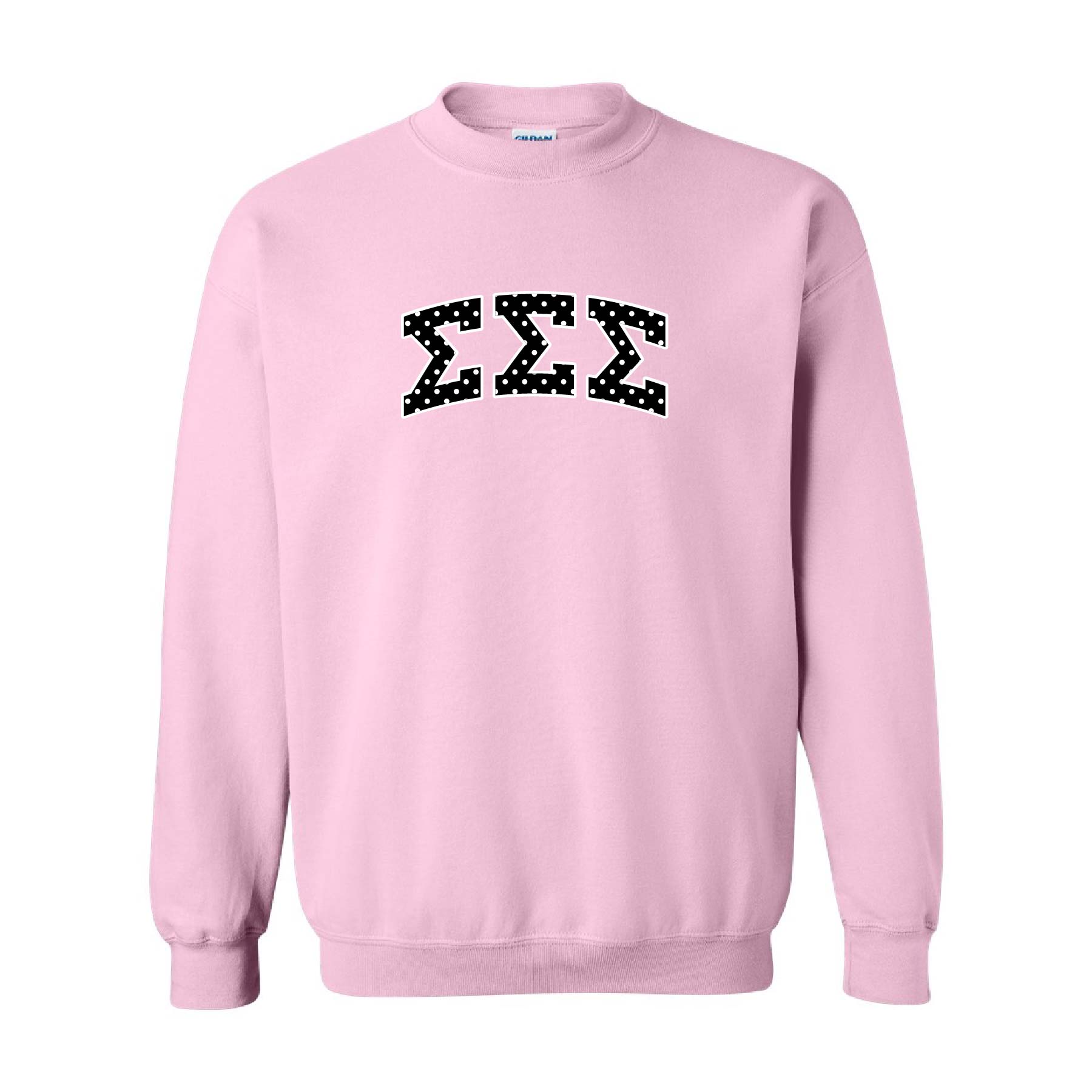 Ali & Ariel Pink Polka Dot Embroidered Crewneck Sigma Sigma Sigma / Medium