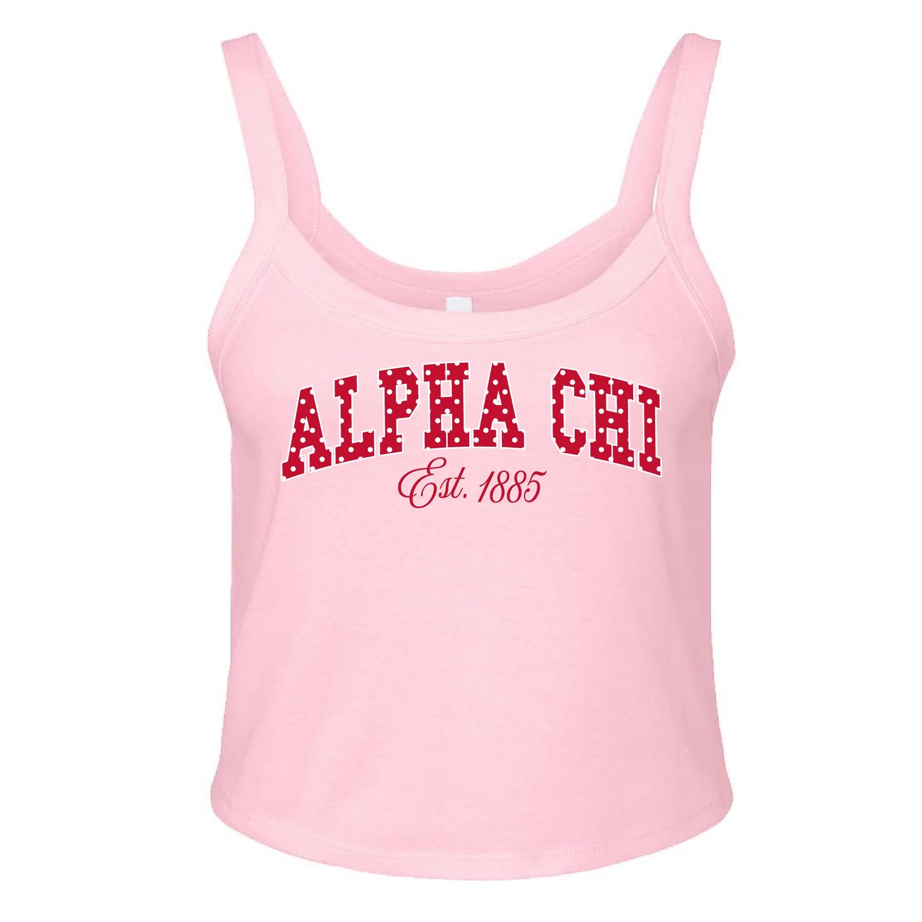 Ali & Ariel Pink Polka Dot Tank Alpha Chi Omega / XS