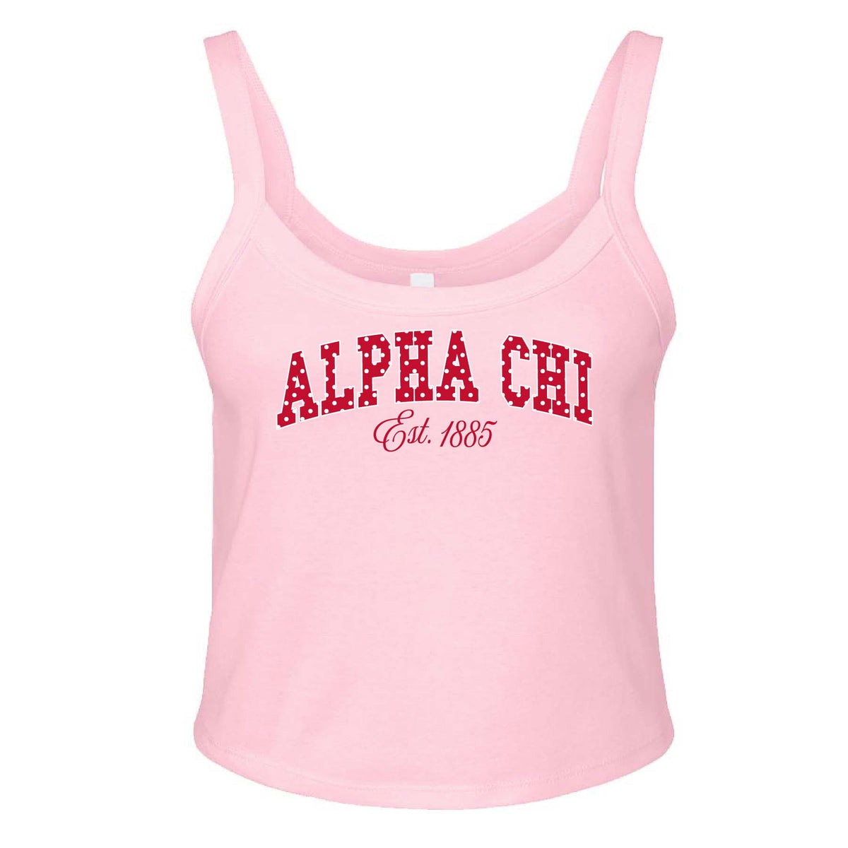 Ali & Ariel Pink Polka Dot Tank Alpha Chi Omega / XS
