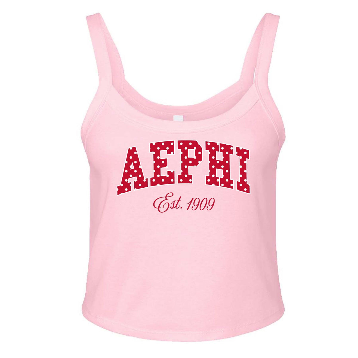Ali & Ariel Pink Polka Dot Tank Alpha Epsilon Phi / XS