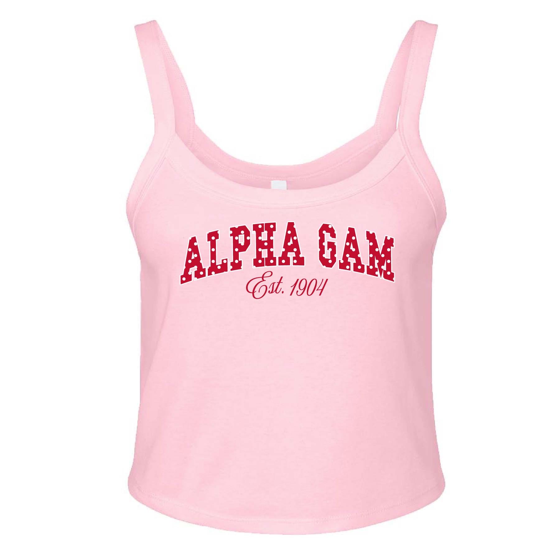 Ali & Ariel Pink Polka Dot Tank Alpha Gamma Delta / XS