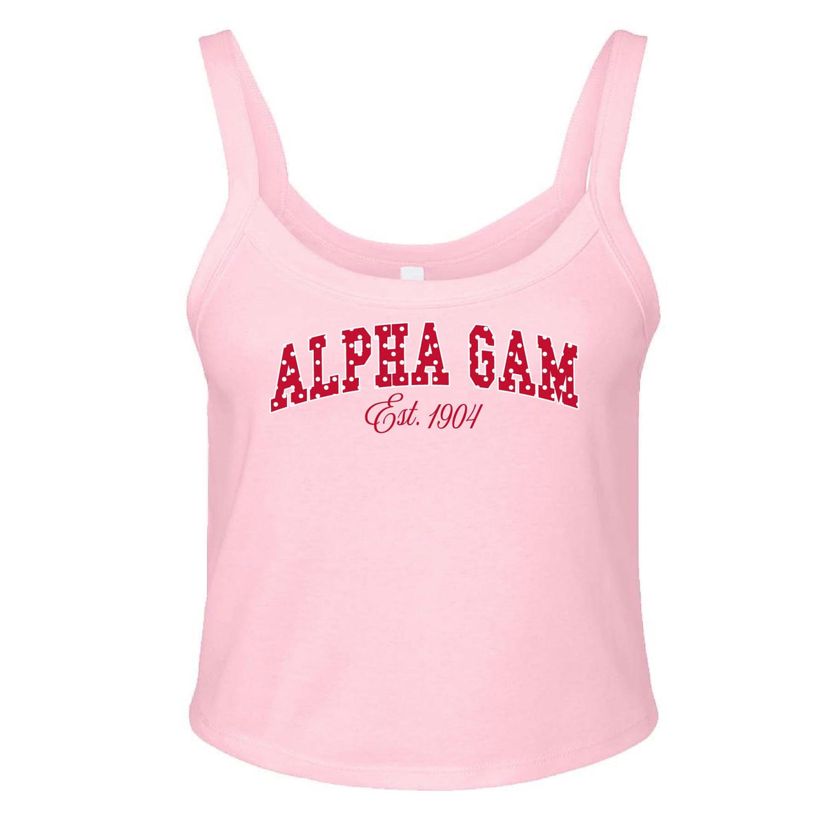 Ali & Ariel Pink Polka Dot Tank Alpha Gamma Delta / XS
