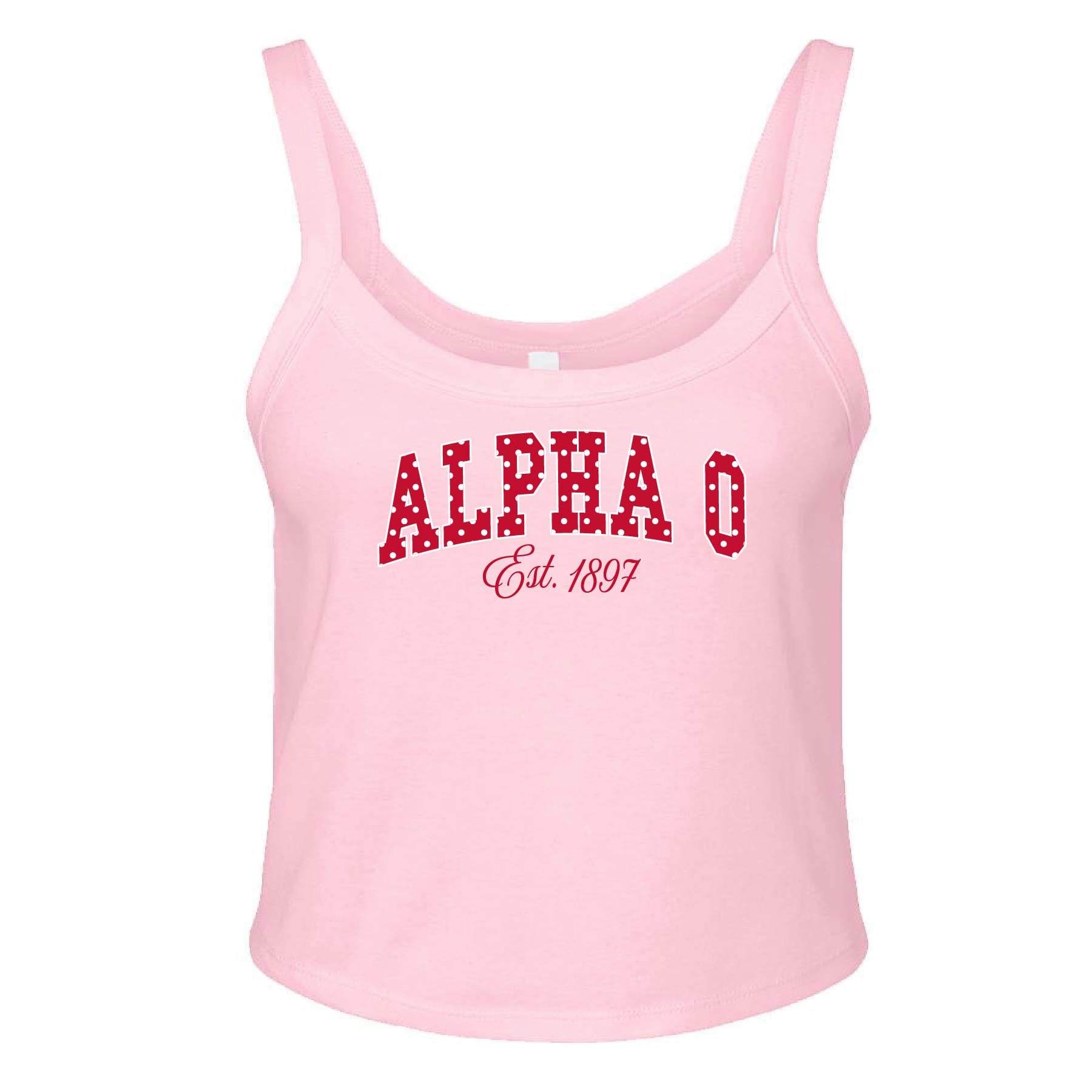 Ali & Ariel Pink Polka Dot Tank Alpha Omicron Pi / XS