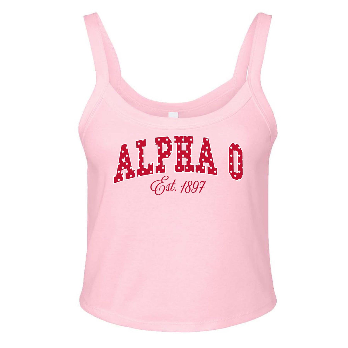 Ali & Ariel Pink Polka Dot Tank Alpha Omicron Pi / XS