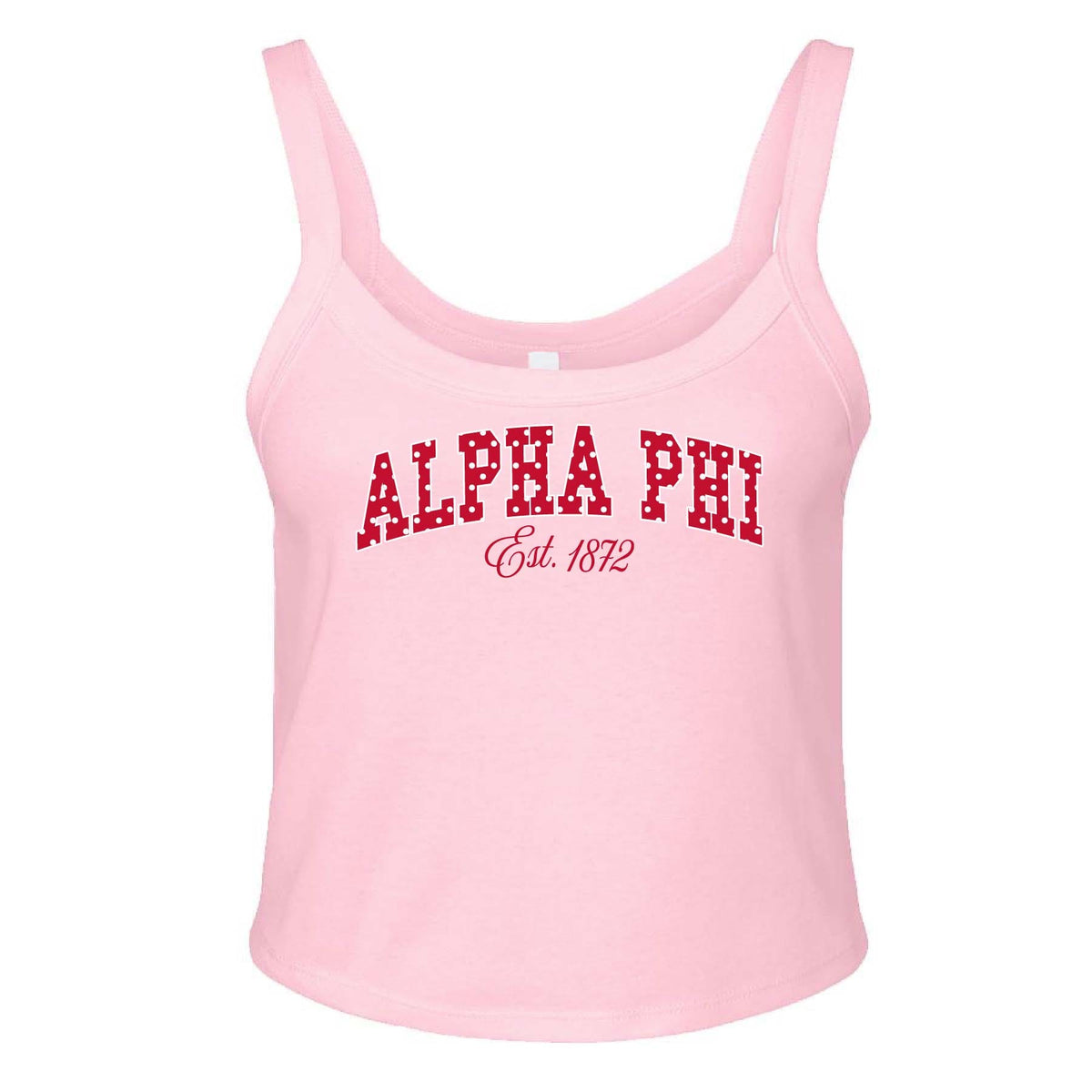 Ali & Ariel Pink Polka Dot Tank Alpha Phi / XS