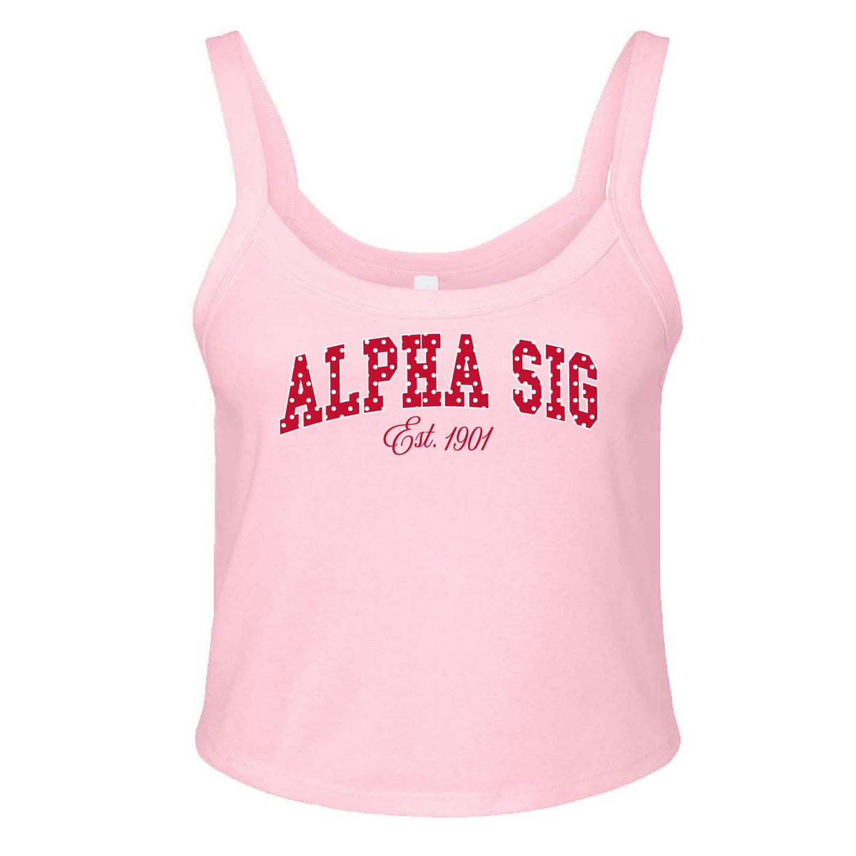 Ali & Ariel Pink Polka Dot Tank Alpha Sigma Alpha / XS