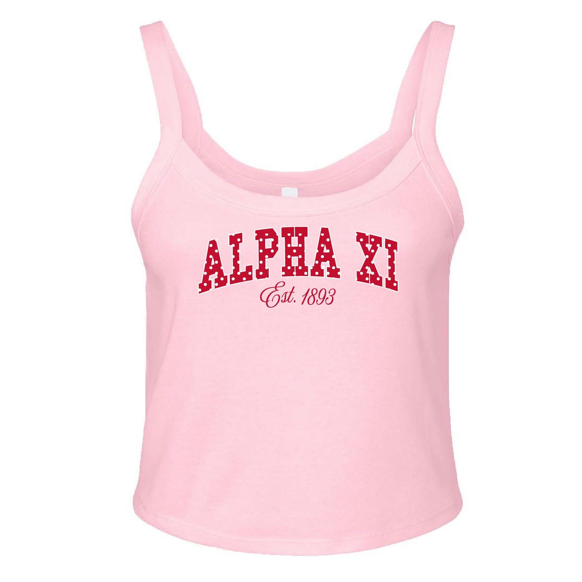 Ali & Ariel Pink Polka Dot Tank Alpha Xi Delta / XS