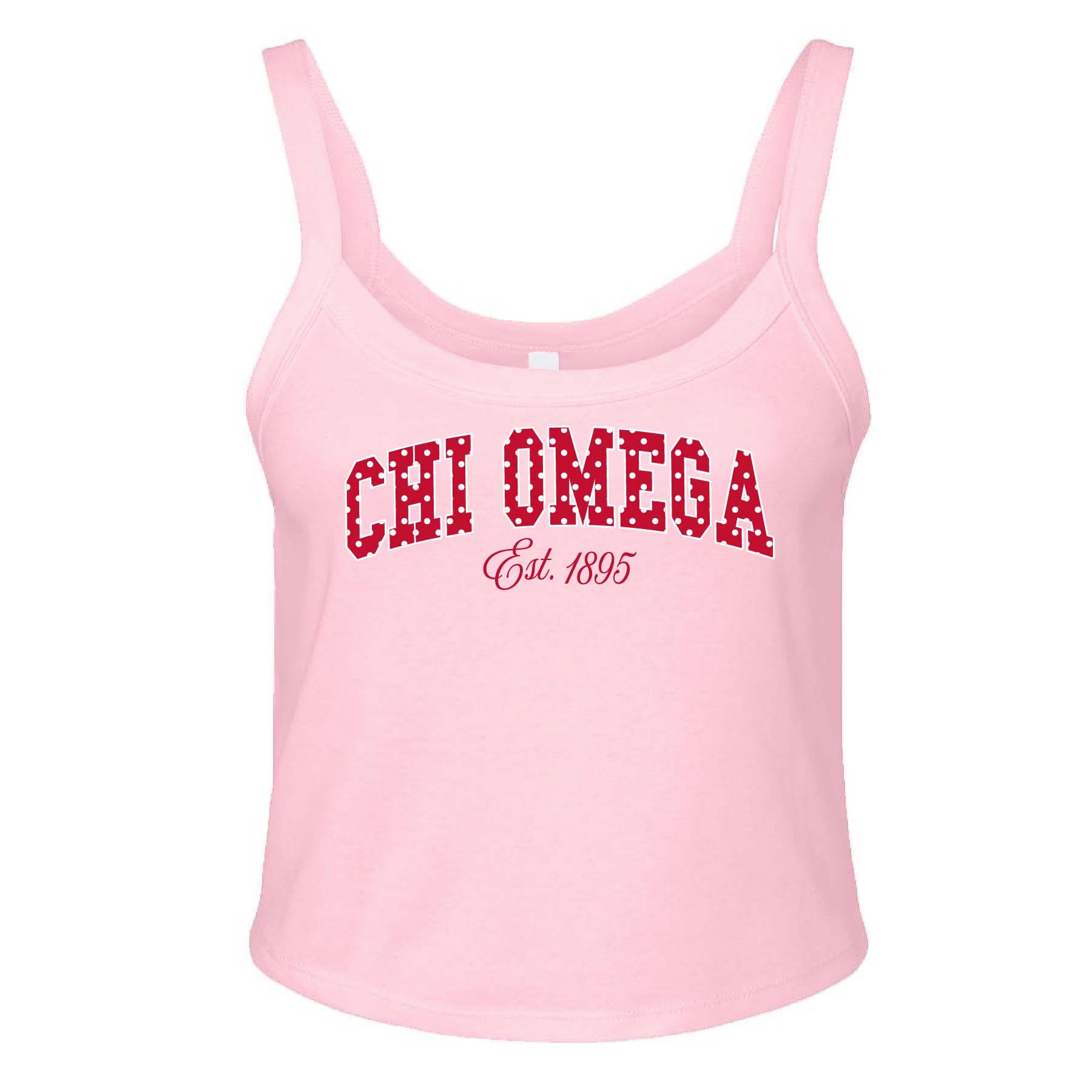 Ali & Ariel Pink Polka Dot Tank Chi Omega / XS