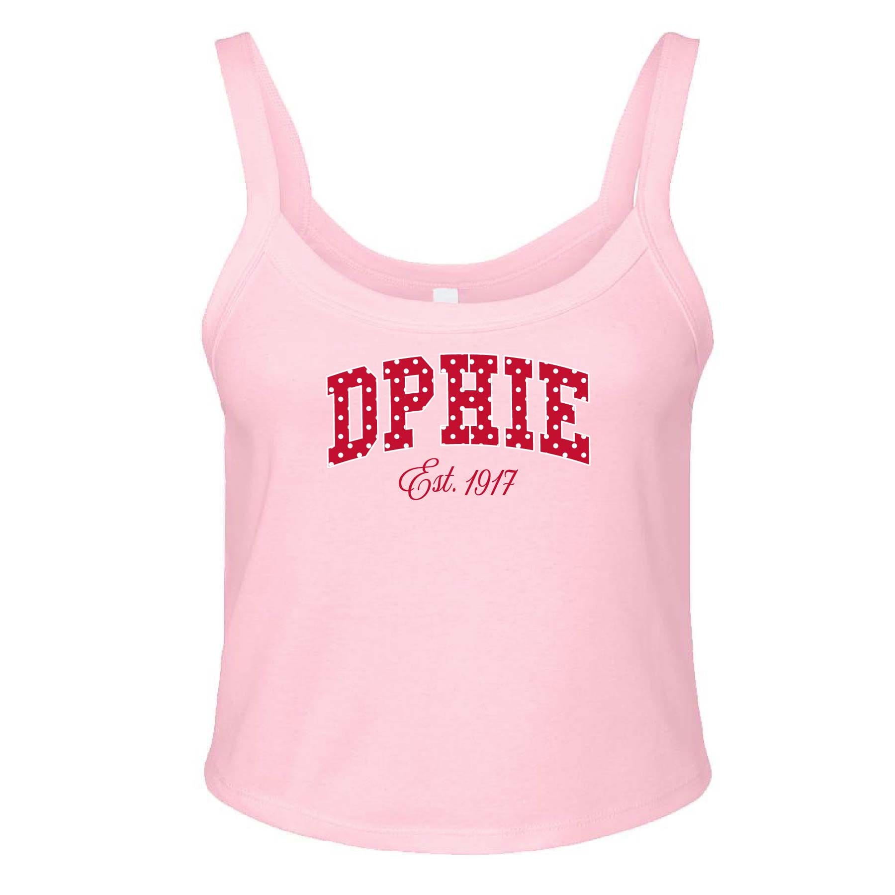 Ali & Ariel Pink Polka Dot Tank Delta Phi Epsilon / XS