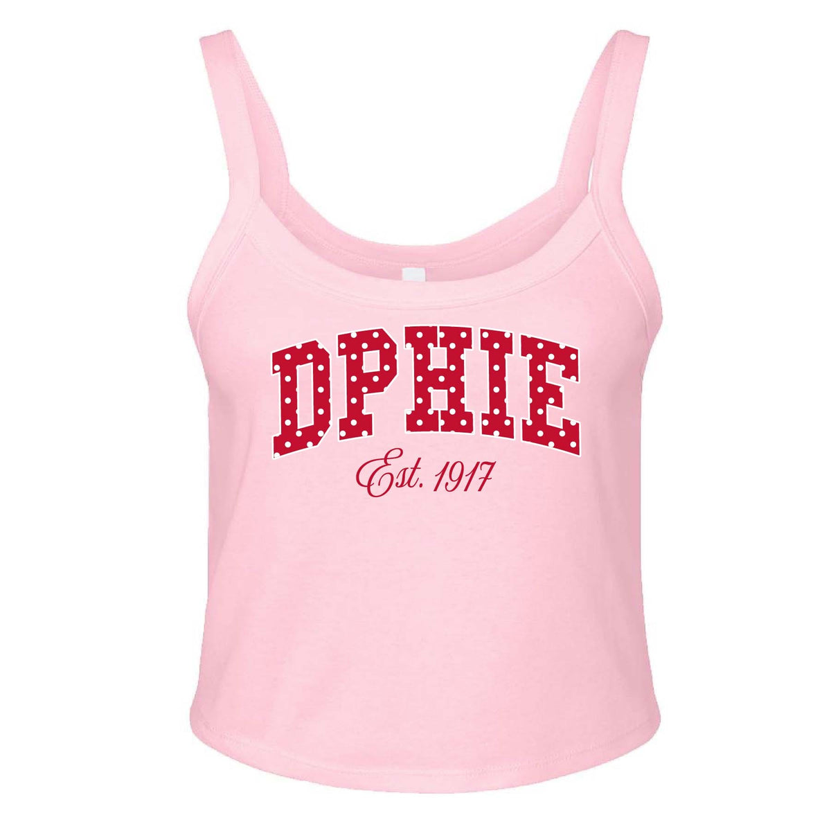 Ali & Ariel Pink Polka Dot Tank Delta Phi Epsilon / XS