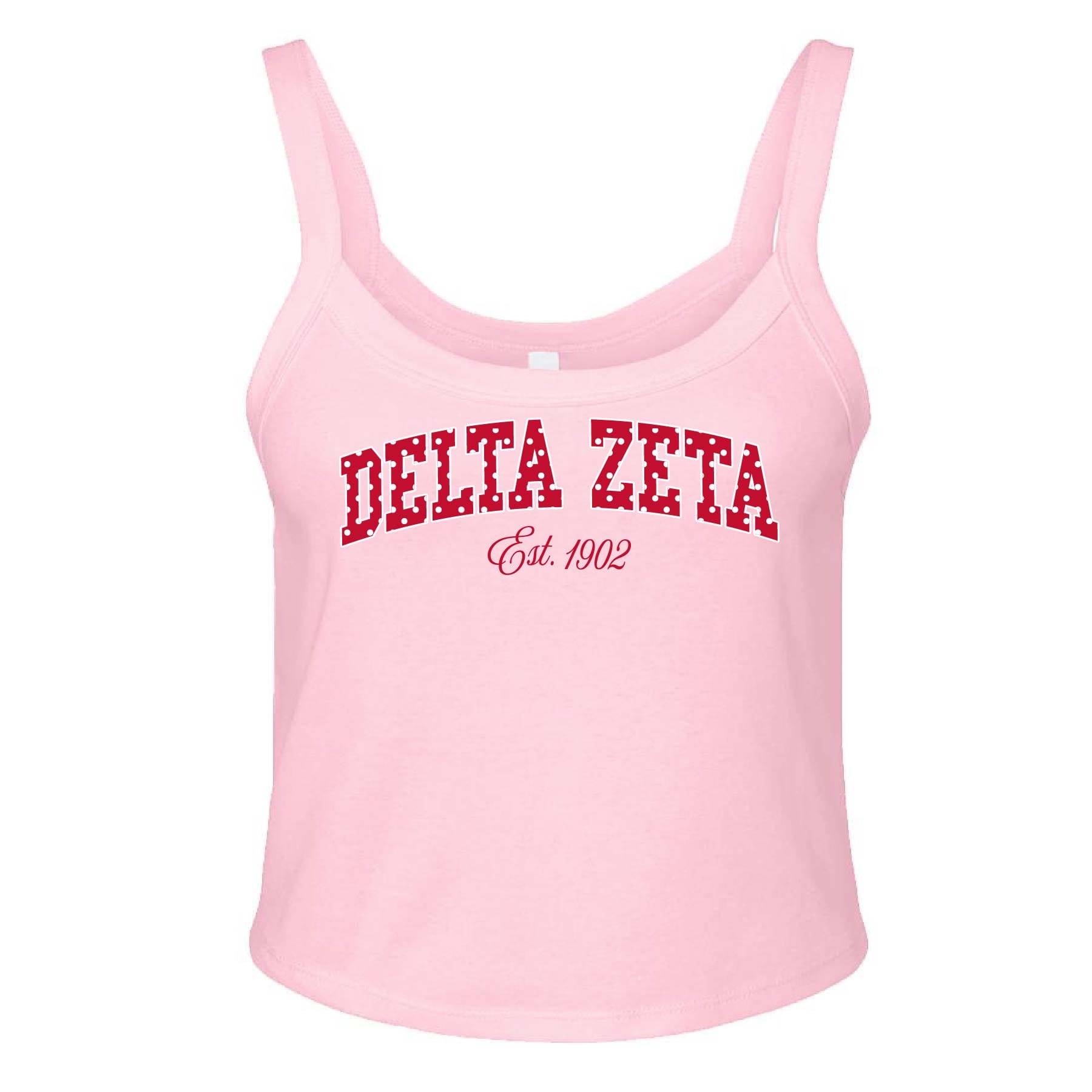 Ali & Ariel Pink Polka Dot Tank Delta Zeta / XS