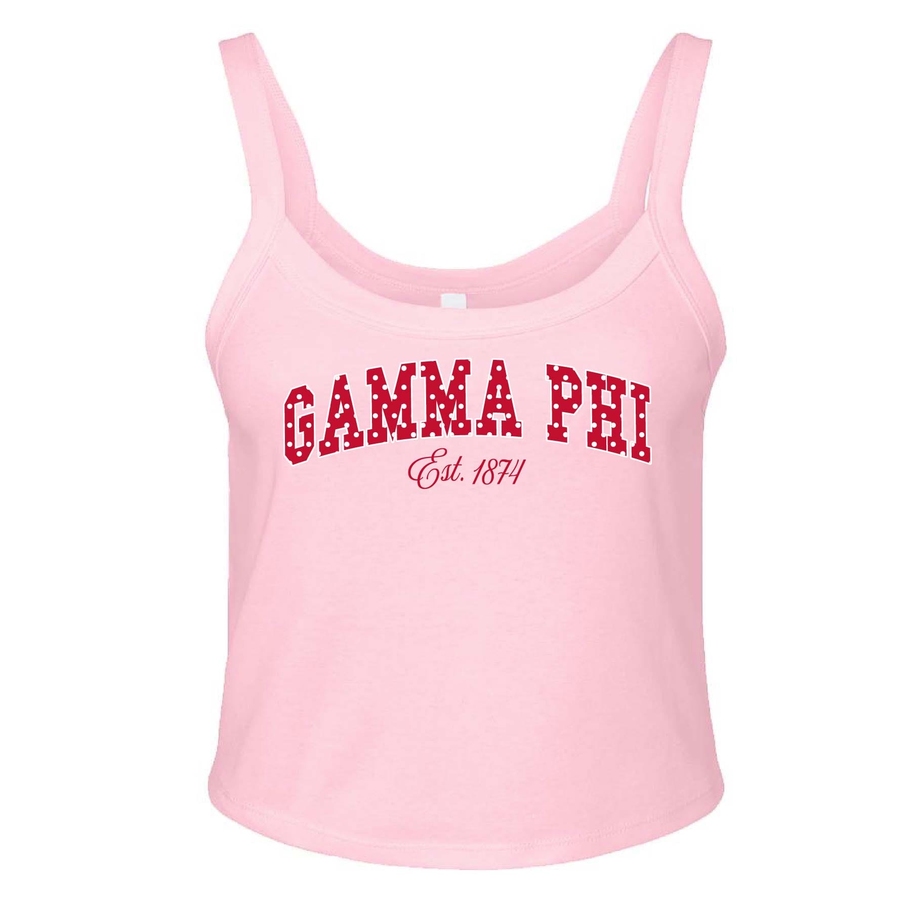 Ali & Ariel Pink Polka Dot Tank Gamma Phi Beta / XS