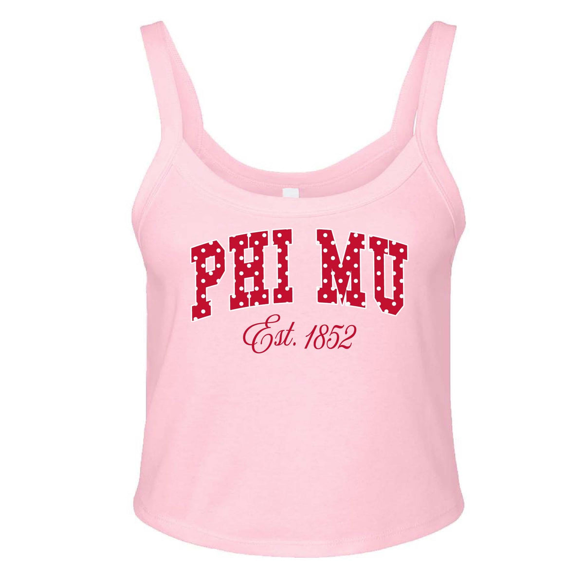 Ali & Ariel Pink Polka Dot Tank Phi Mu / XS