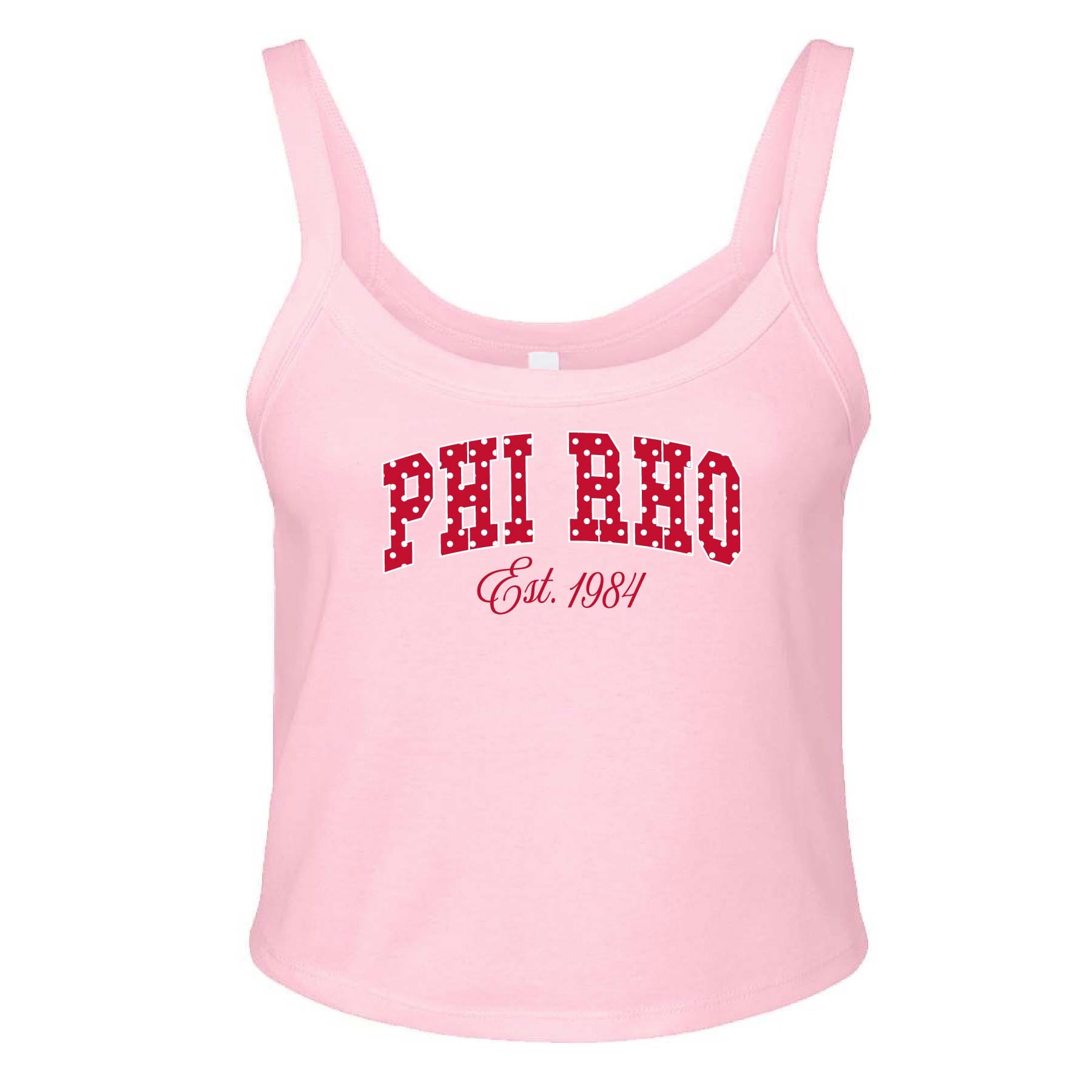 Ali & Ariel Pink Polka Dot Tank Phi Sigma Rho / XS