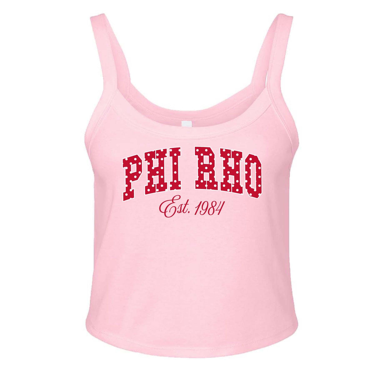 Ali & Ariel Pink Polka Dot Tank Phi Sigma Rho / XS