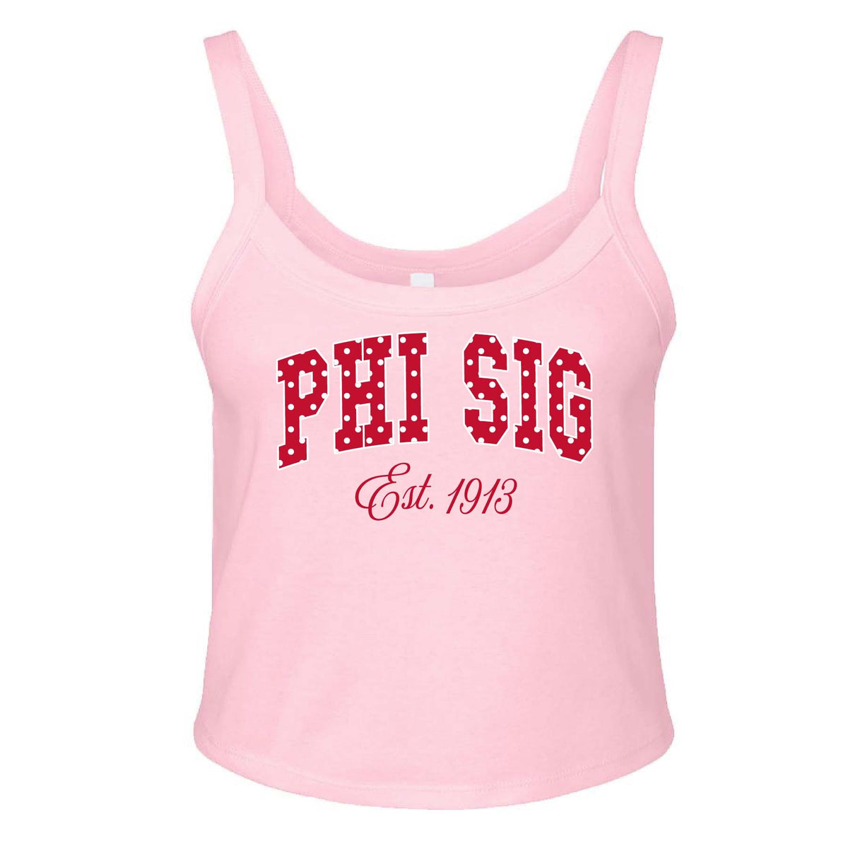 Ali & Ariel Pink Polka Dot Tank Phi Sigma Sigma / XS