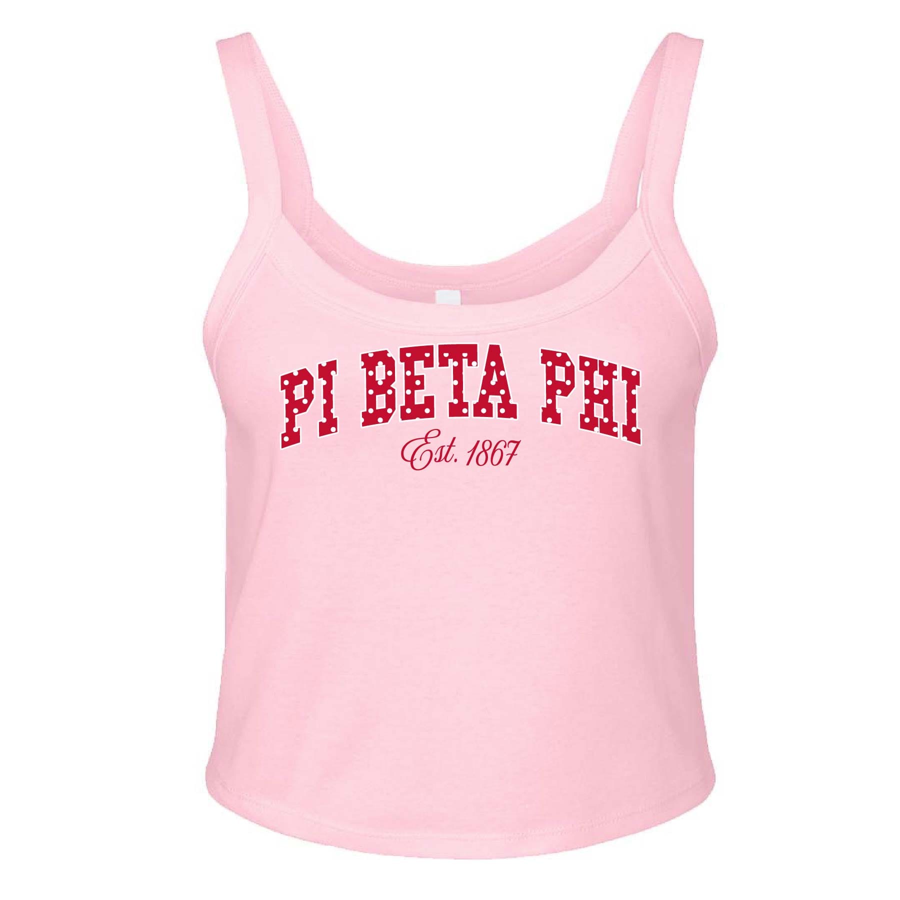 Ali & Ariel Pink Polka Dot Tank Pi Beta Phi / XS
