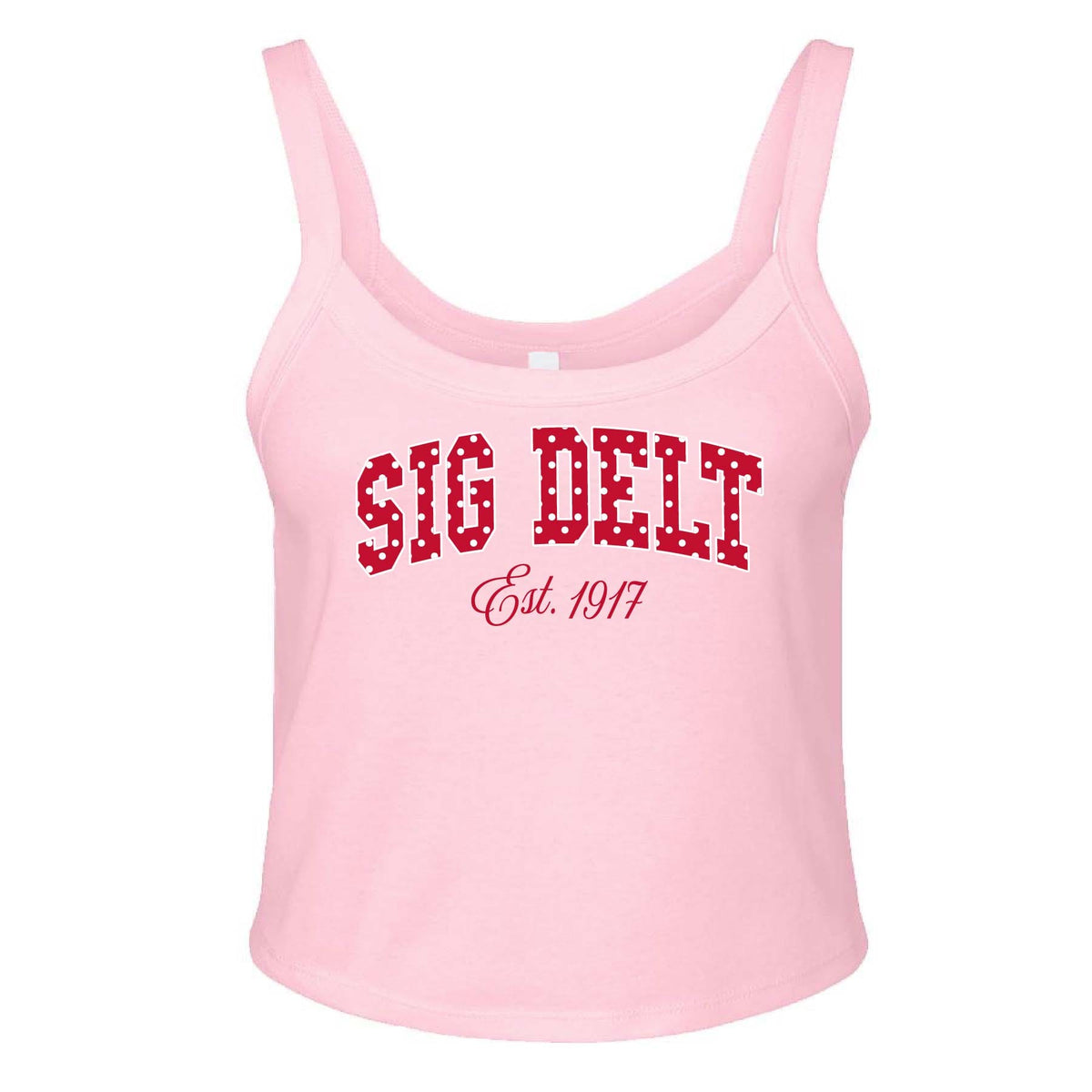 Ali & Ariel Pink Polka Dot Tank Sigma Delta Tau / XS
