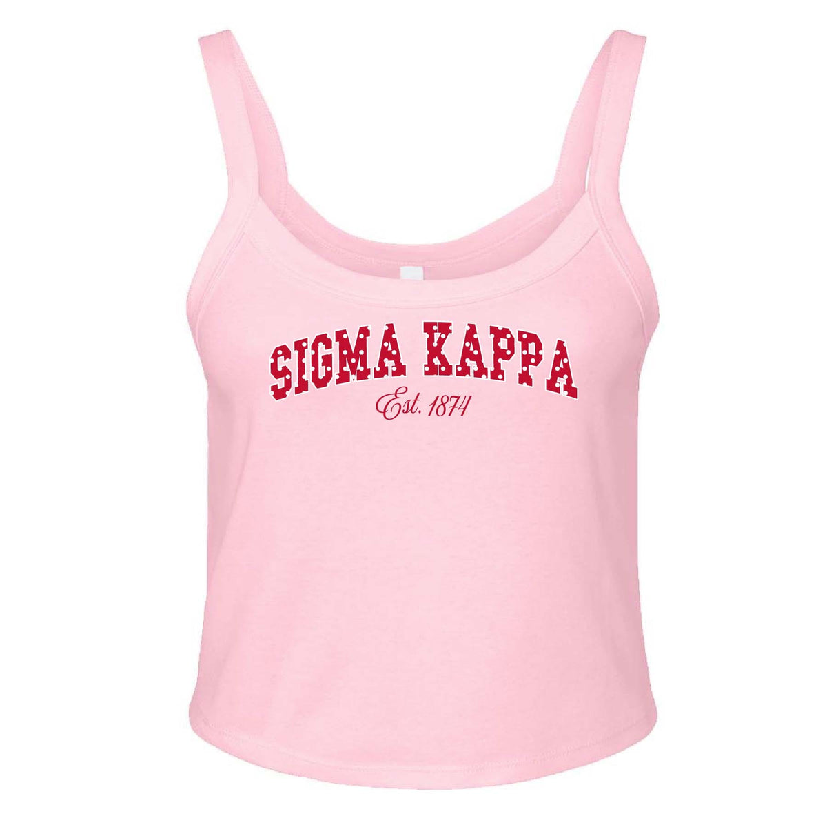 Ali & Ariel Pink Polka Dot Tank Sigma Kappa / XS