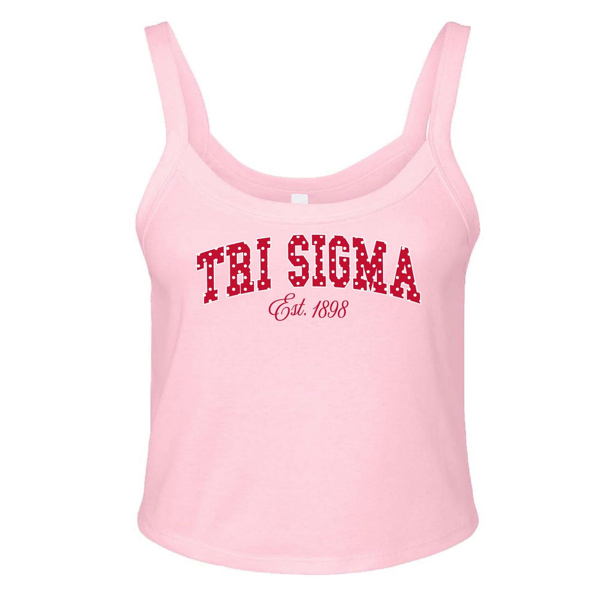 Ali & Ariel Pink Polka Dot Tank Sigma Sigma Sigma / XS