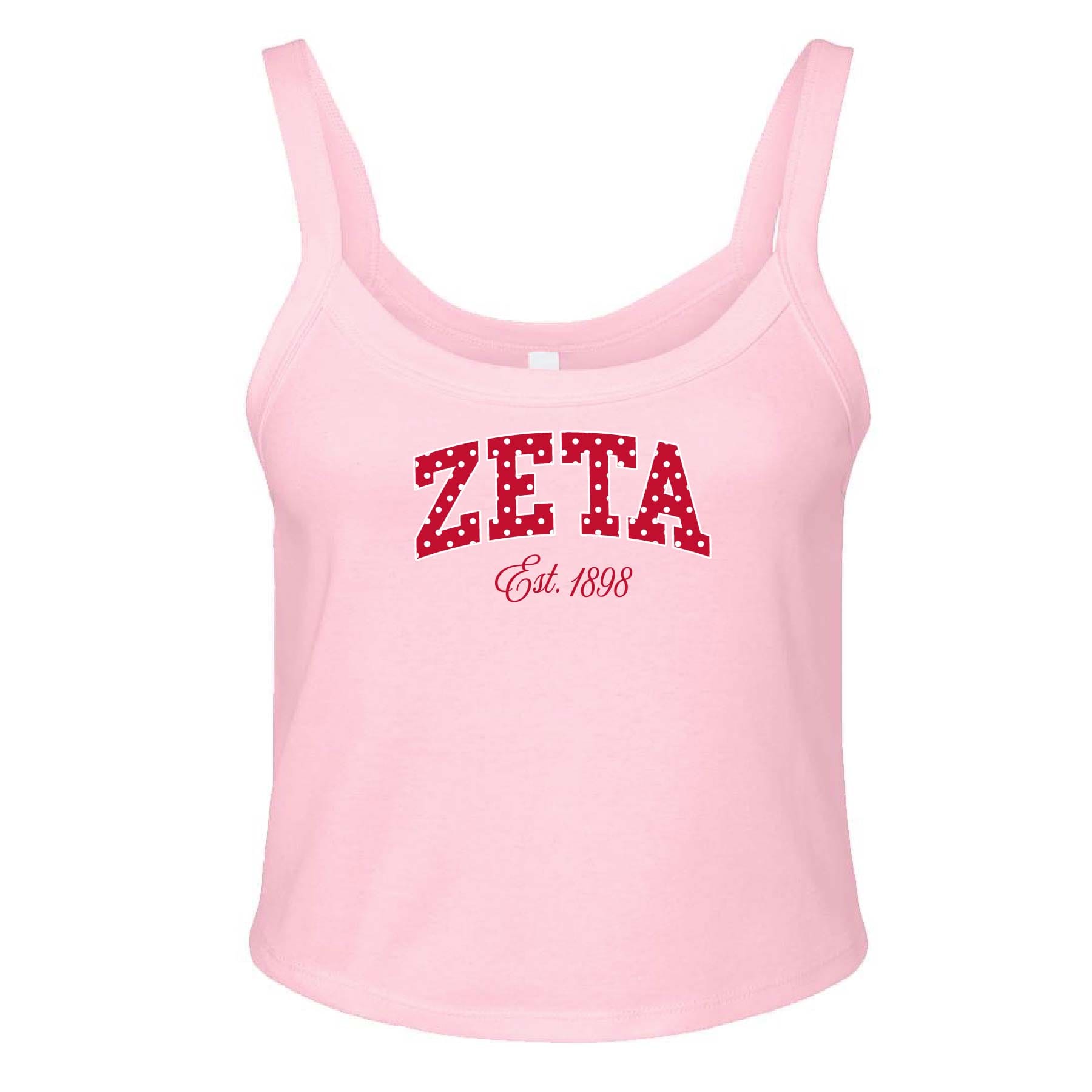 Ali & Ariel Pink Polka Dot Tank Zeta Tau Alpha / XS