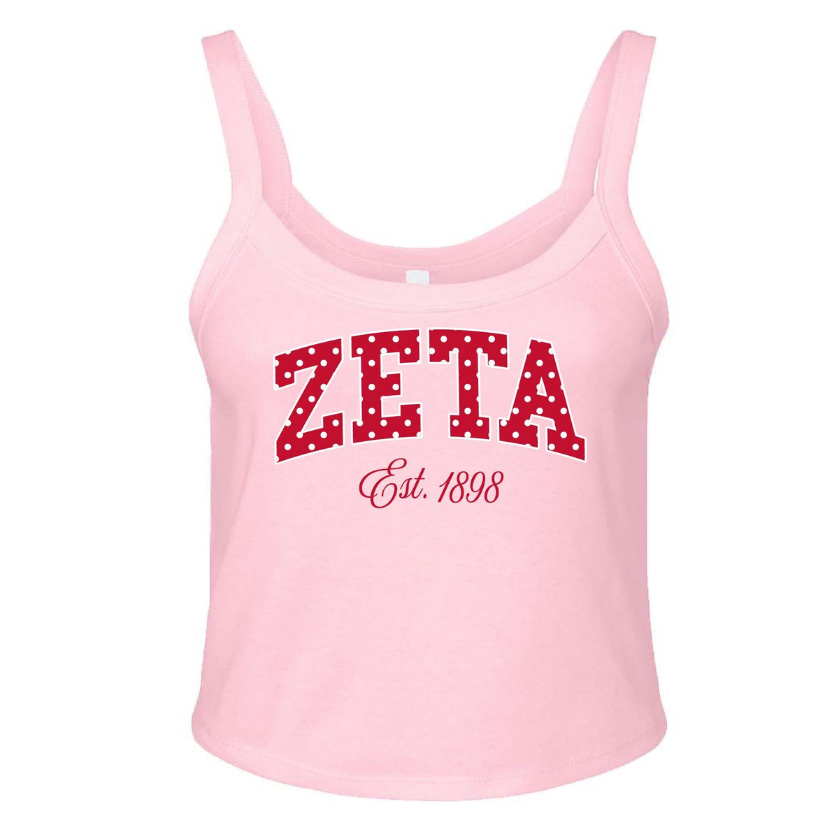 Ali & Ariel Pink Polka Dot Tank Zeta Tau Alpha / XS