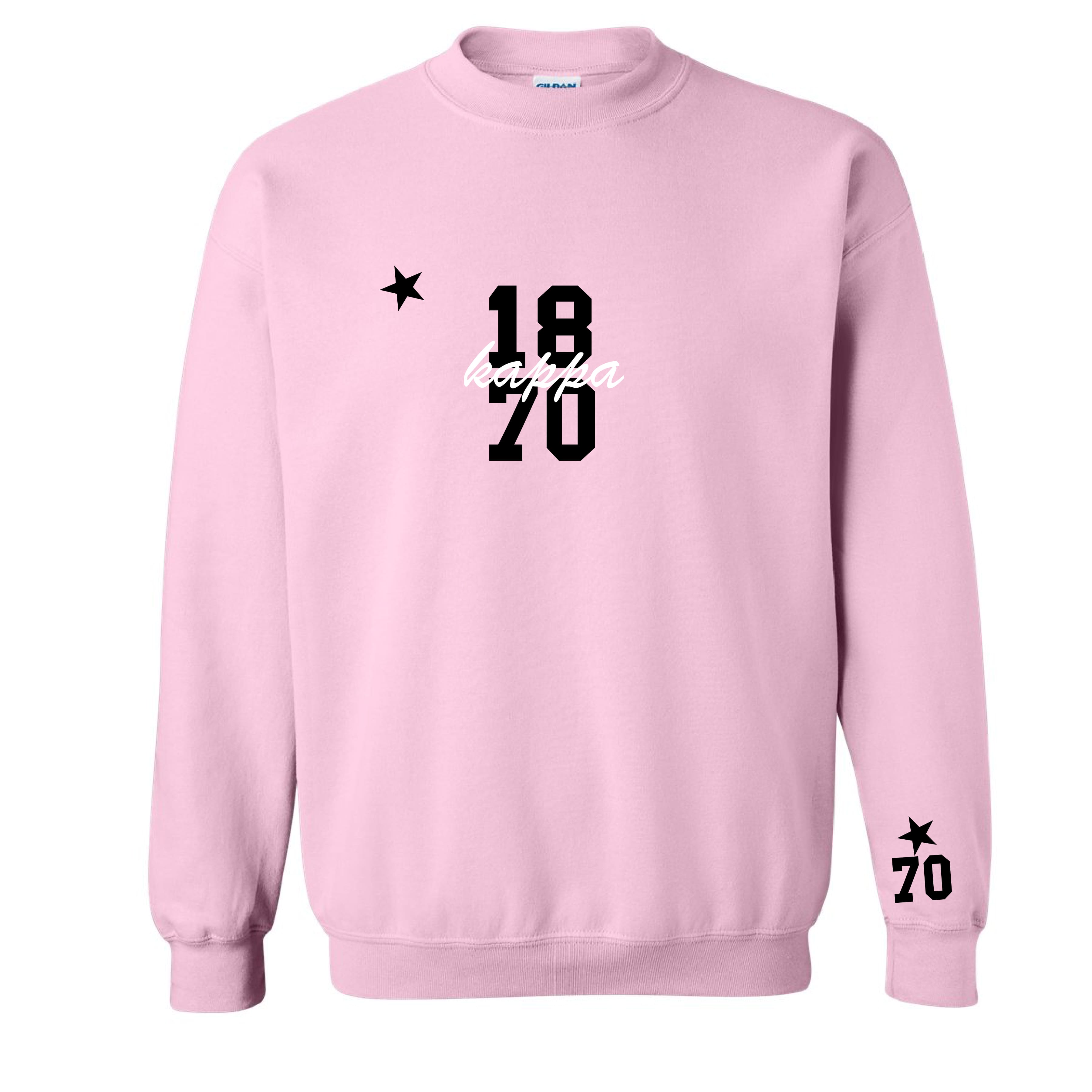 Ali & Ariel Pink Star Embroidered crew