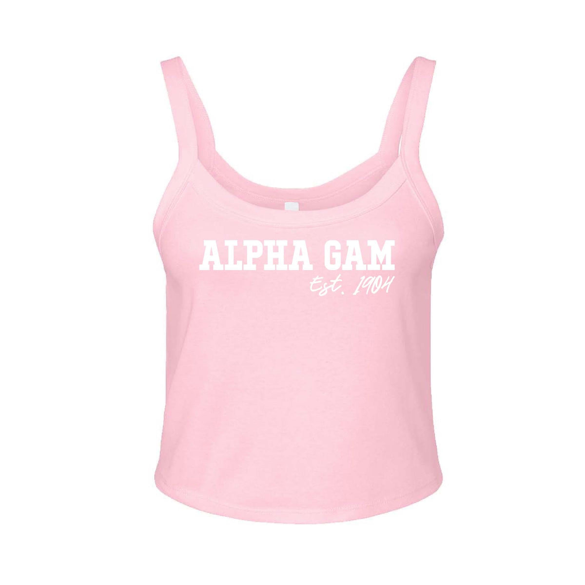 Ali & Ariel Pink & White Tank Top Alpha Gamma Delta / XS