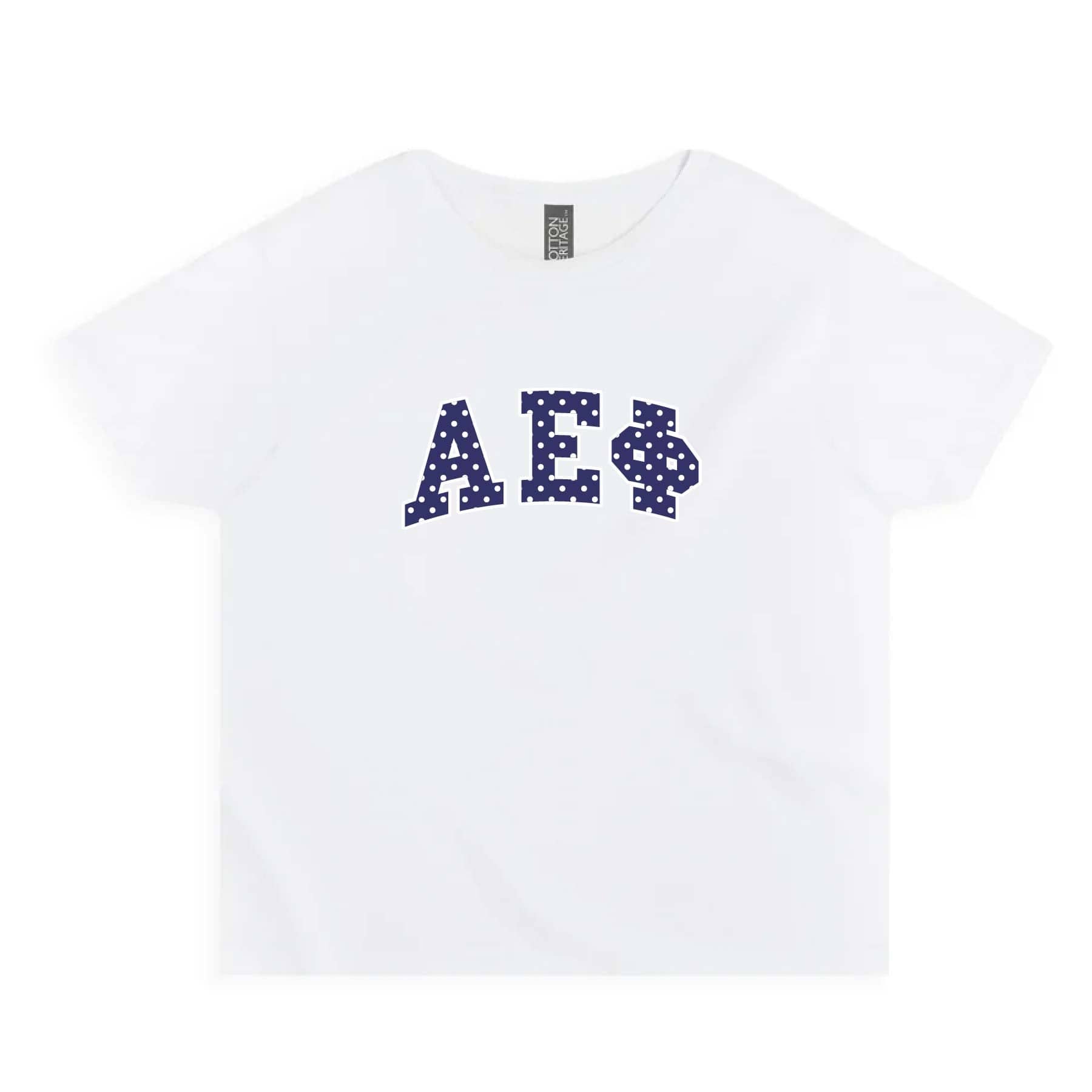 Ali & Ariel Polka Dot Embroidered Baby Tee Alpha Epsilon Phi / Small