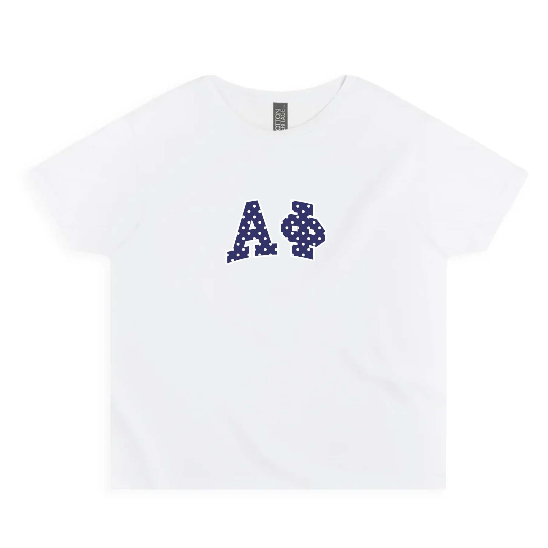 Ali & Ariel Polka Dot Embroidered Baby Tee Alpha Phi / Small