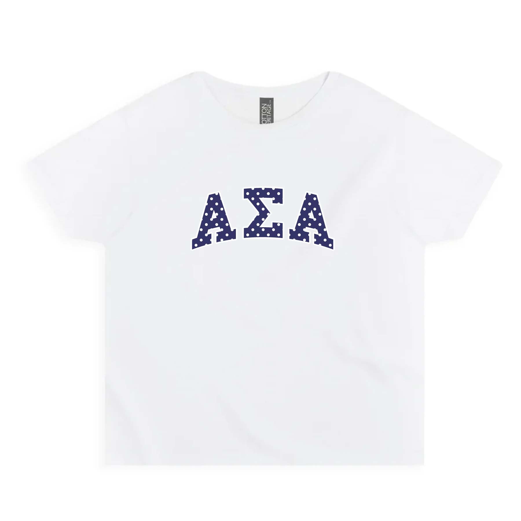 Ali & Ariel Polka Dot Embroidered Baby Tee Alpha Sigma Alpha / Small