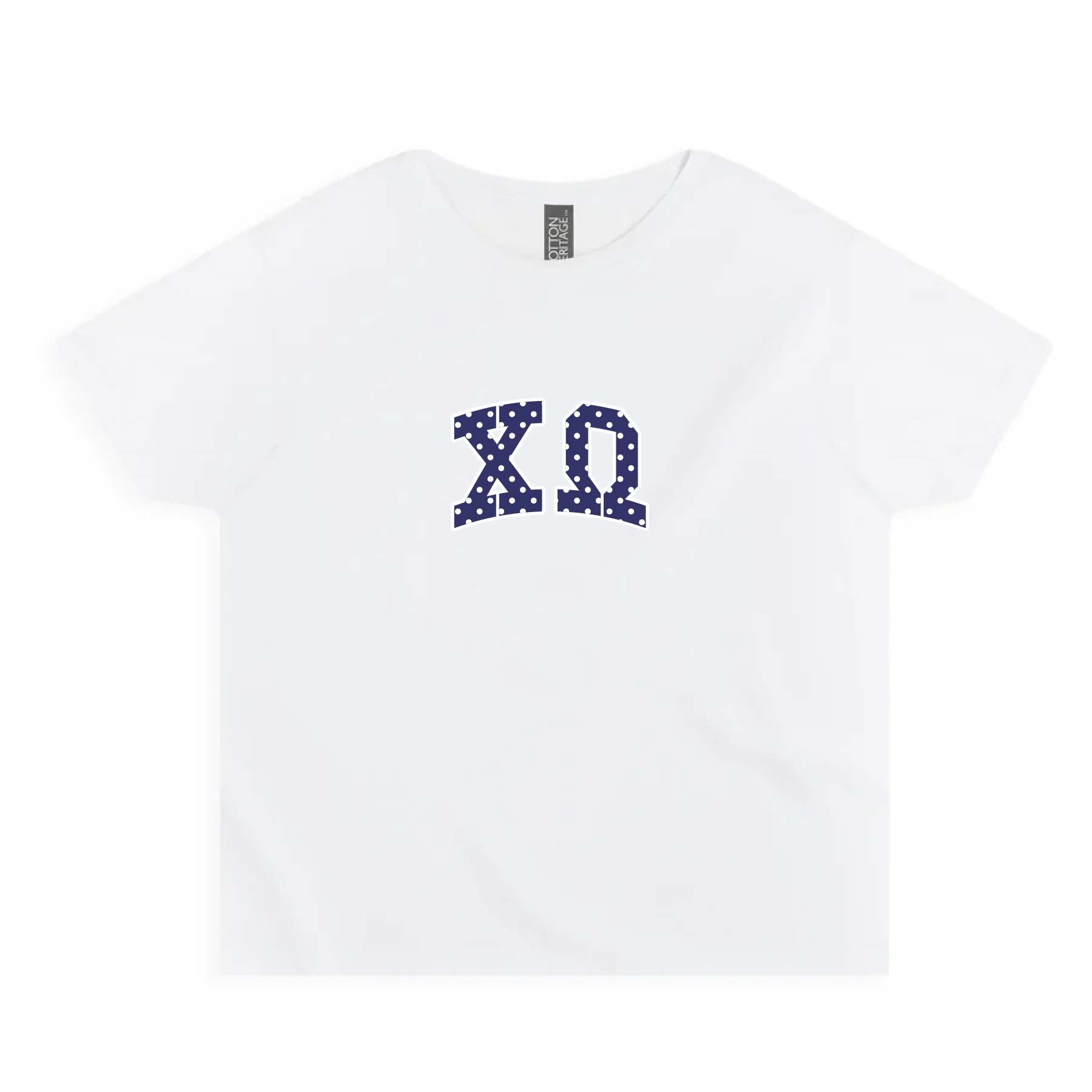 Ali & Ariel Polka Dot Embroidered Baby Tee Chi Omega / Small