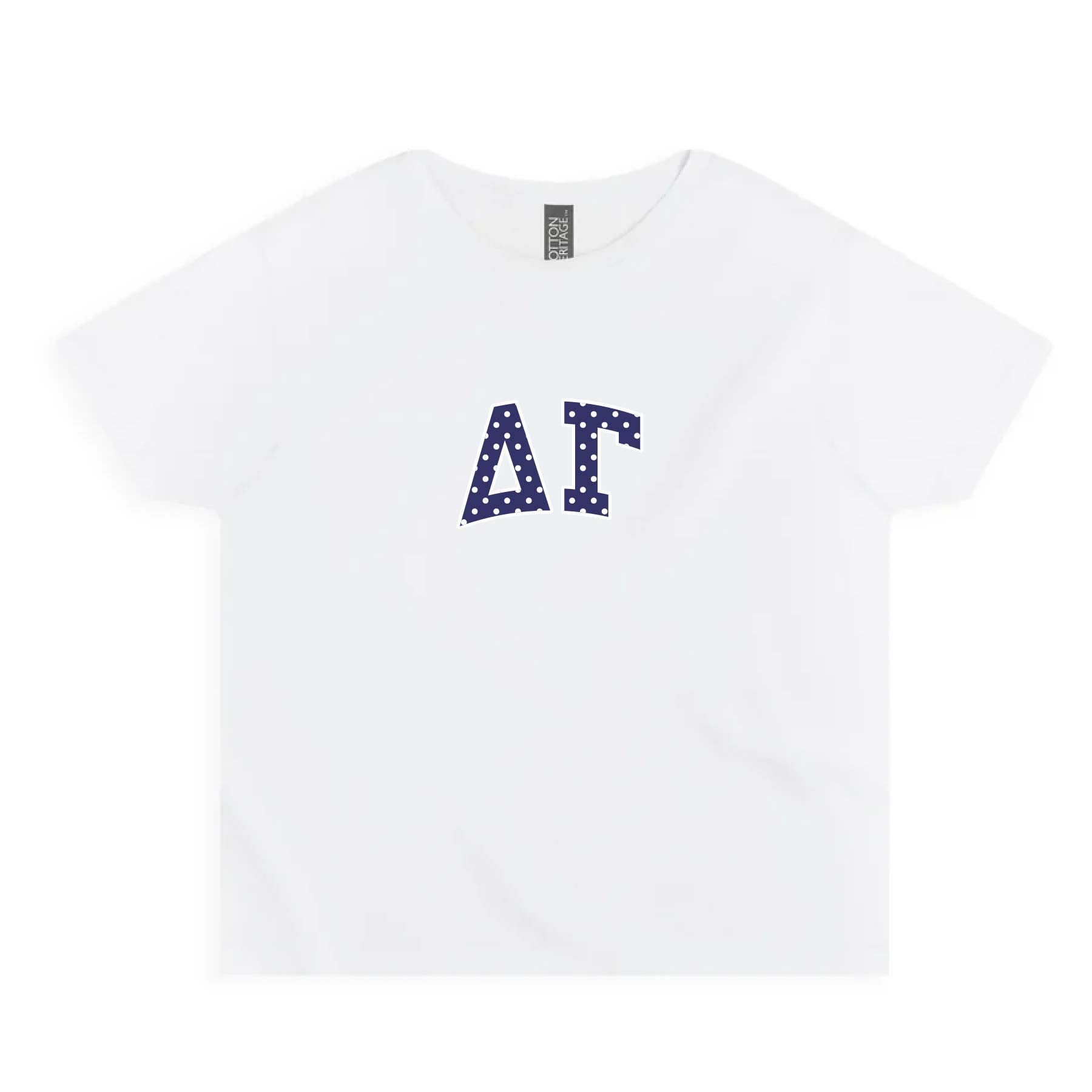 Ali & Ariel Polka Dot Embroidered Baby Tee Delta Gamma / Small