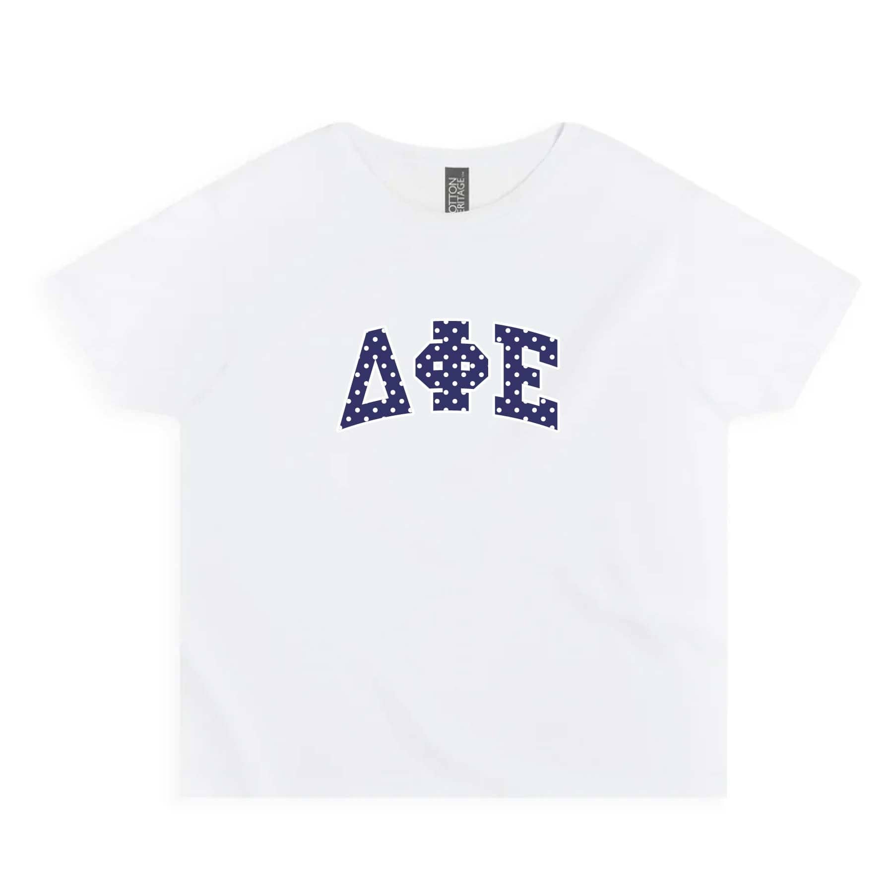 Ali & Ariel Polka Dot Embroidered Baby Tee Delta Phi Epsilon / Small