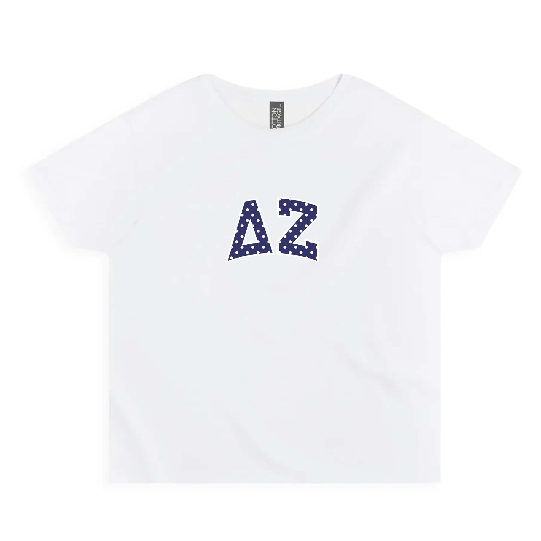 Ali & Ariel Polka Dot Embroidered Baby Tee Delta Zeta / Small