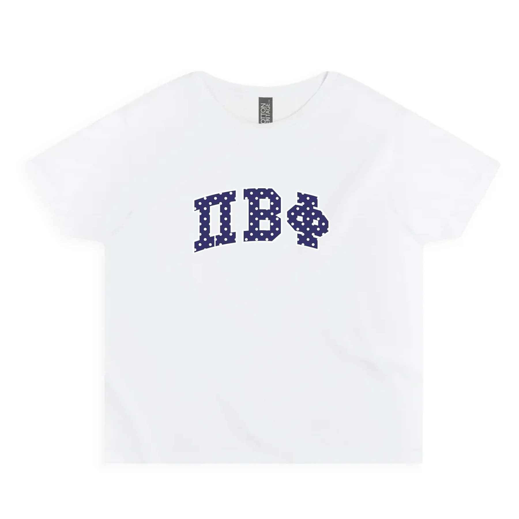 Ali & Ariel Polka Dot Embroidered Baby Tee Pi Beta Phi / Small