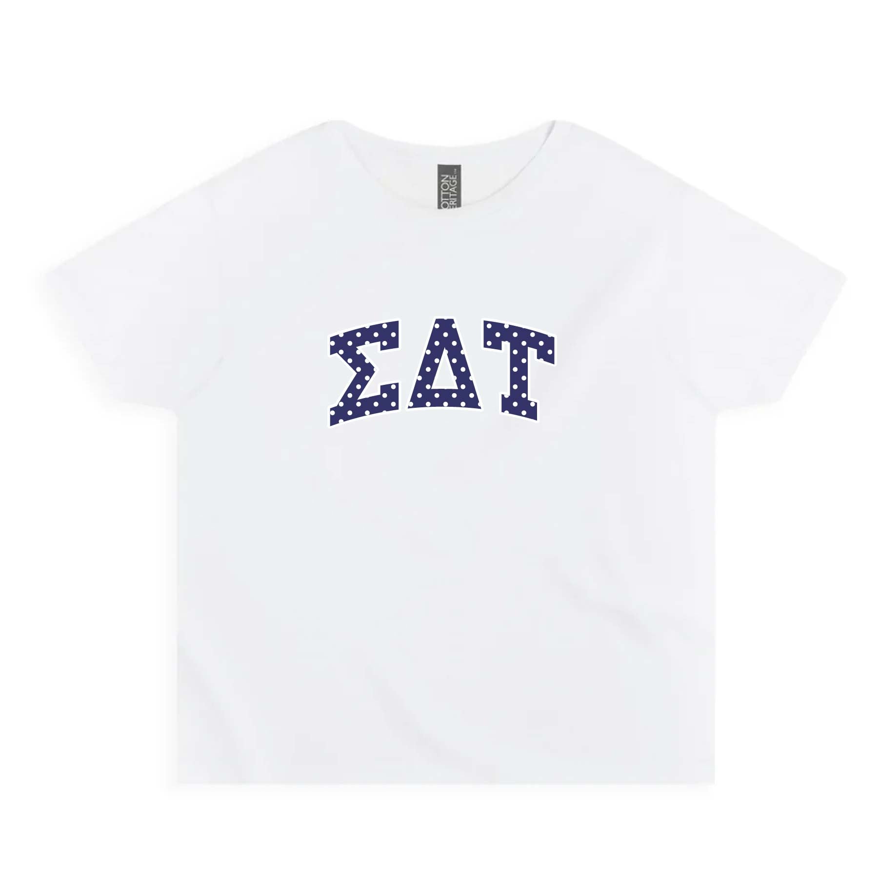 Ali & Ariel Polka Dot Embroidered Baby Tee Sigma Delta Tau / Small