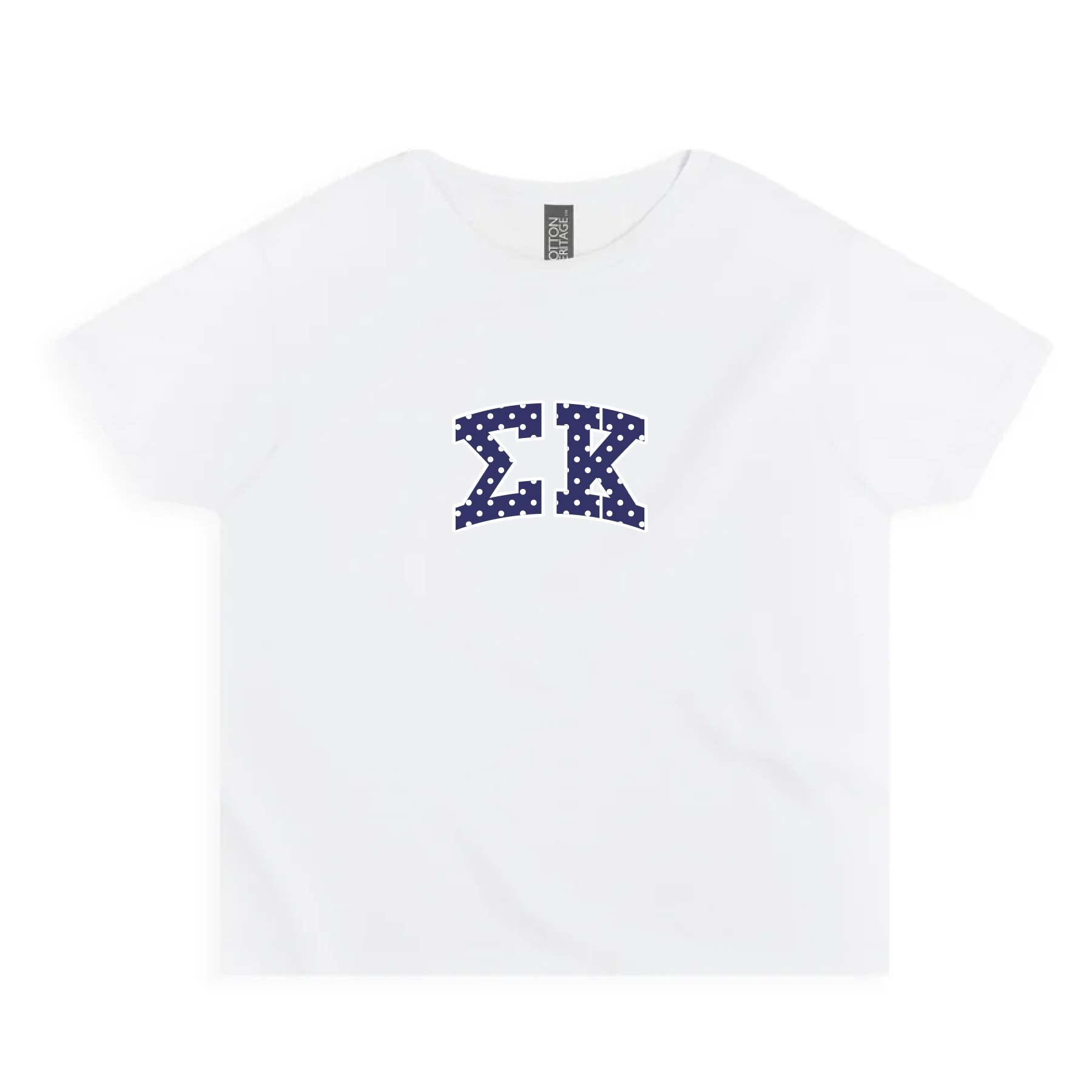 Ali & Ariel Polka Dot Embroidered Baby Tee Sigma Kappa / Small
