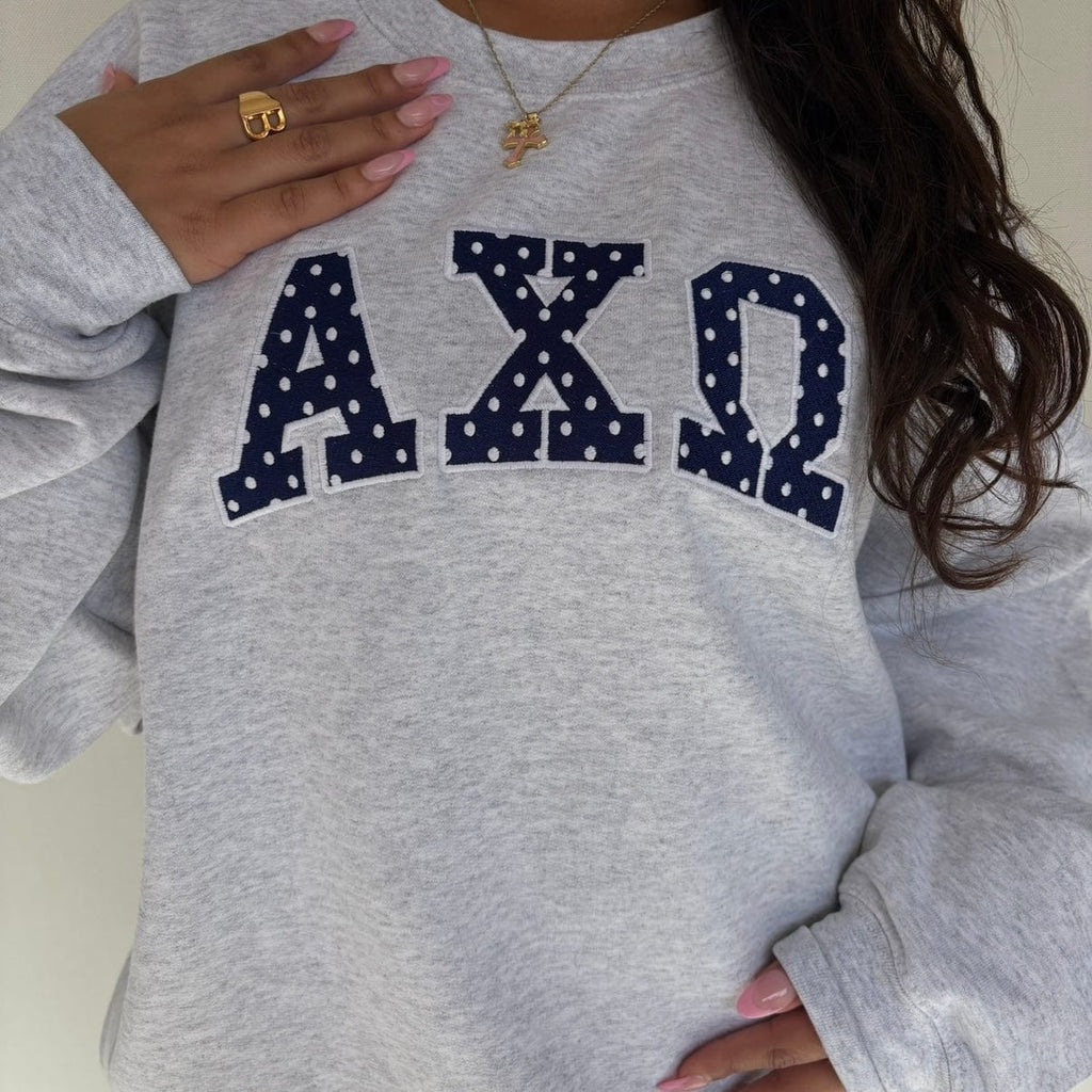 Ali & Ariel Polka Dot Embroidered Crewneck