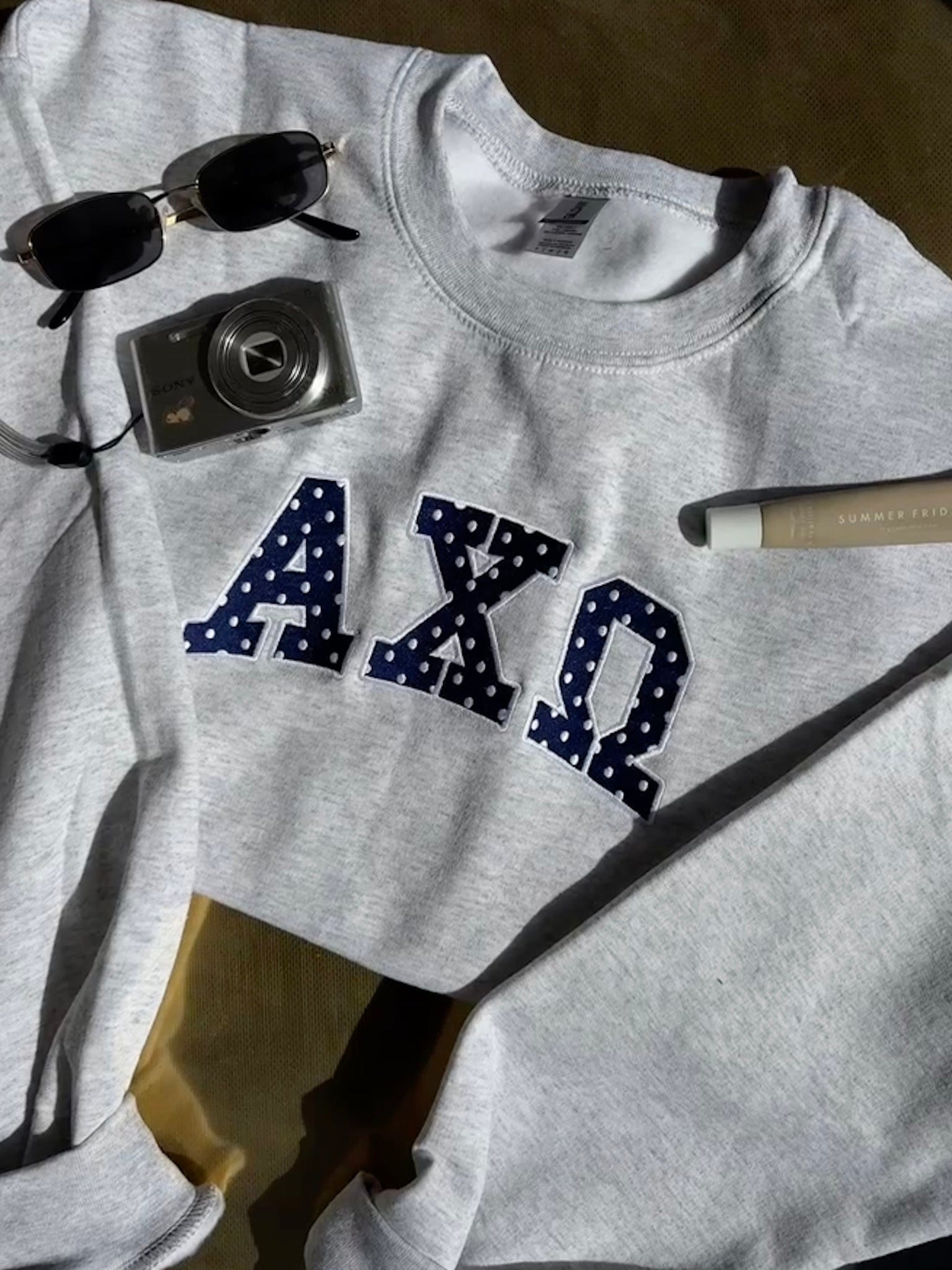 Ali & Ariel Polka Dot Embroidered Crewneck