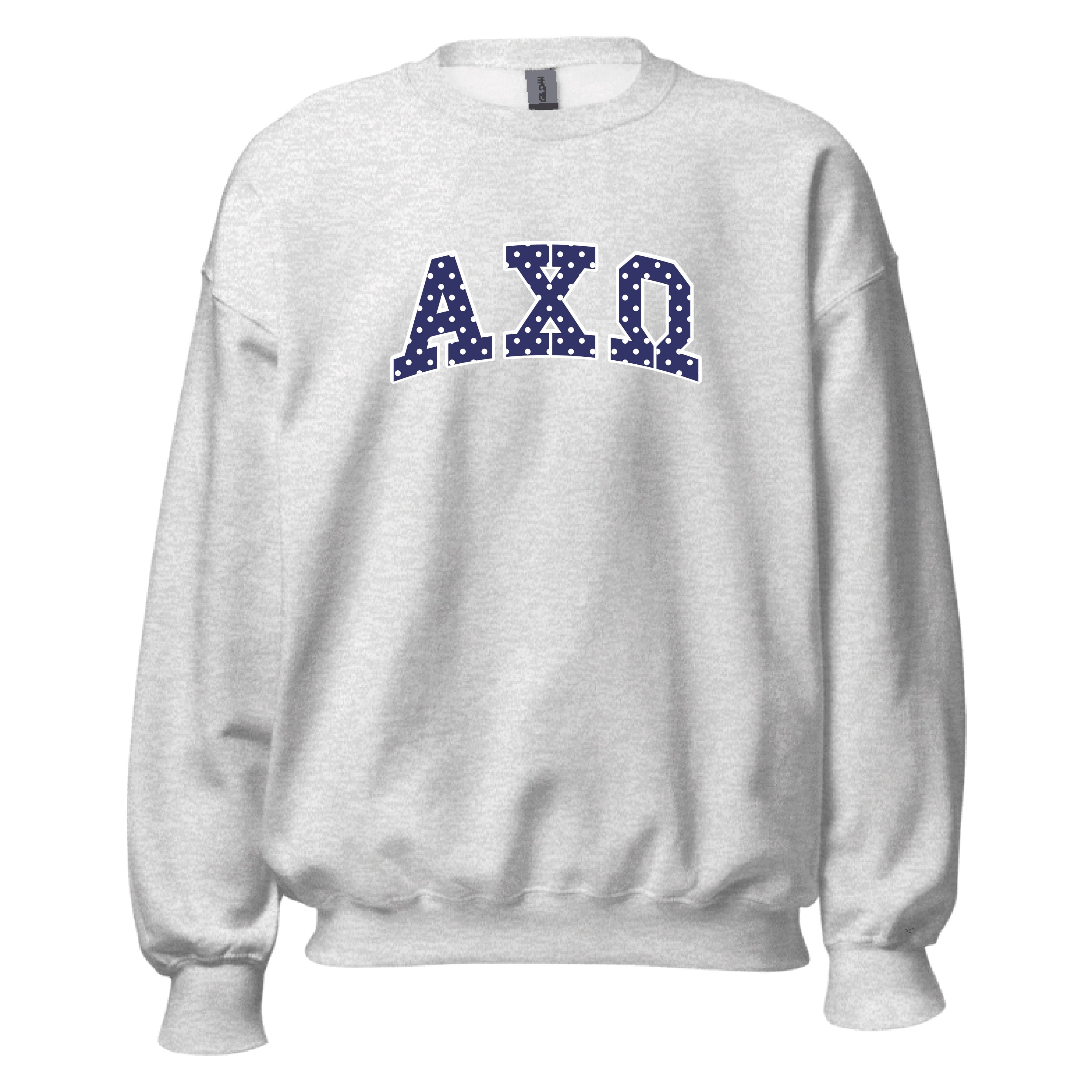 Ali & Ariel Polka Dot Embroidered Crewneck Alpha Chi Omega / Medium