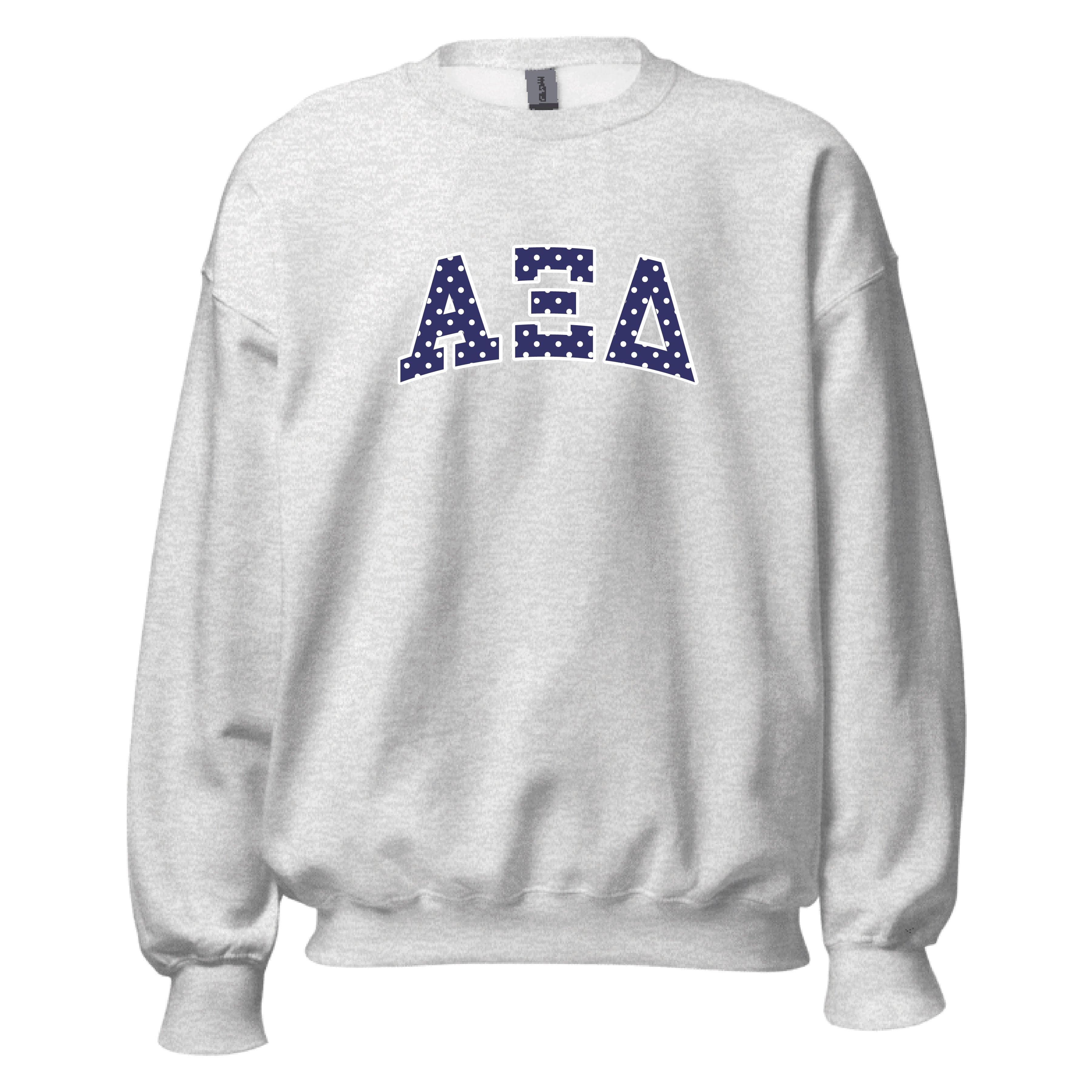 Ali & Ariel Polka Dot Embroidered Crewneck Alpha Xi Delta / Medium