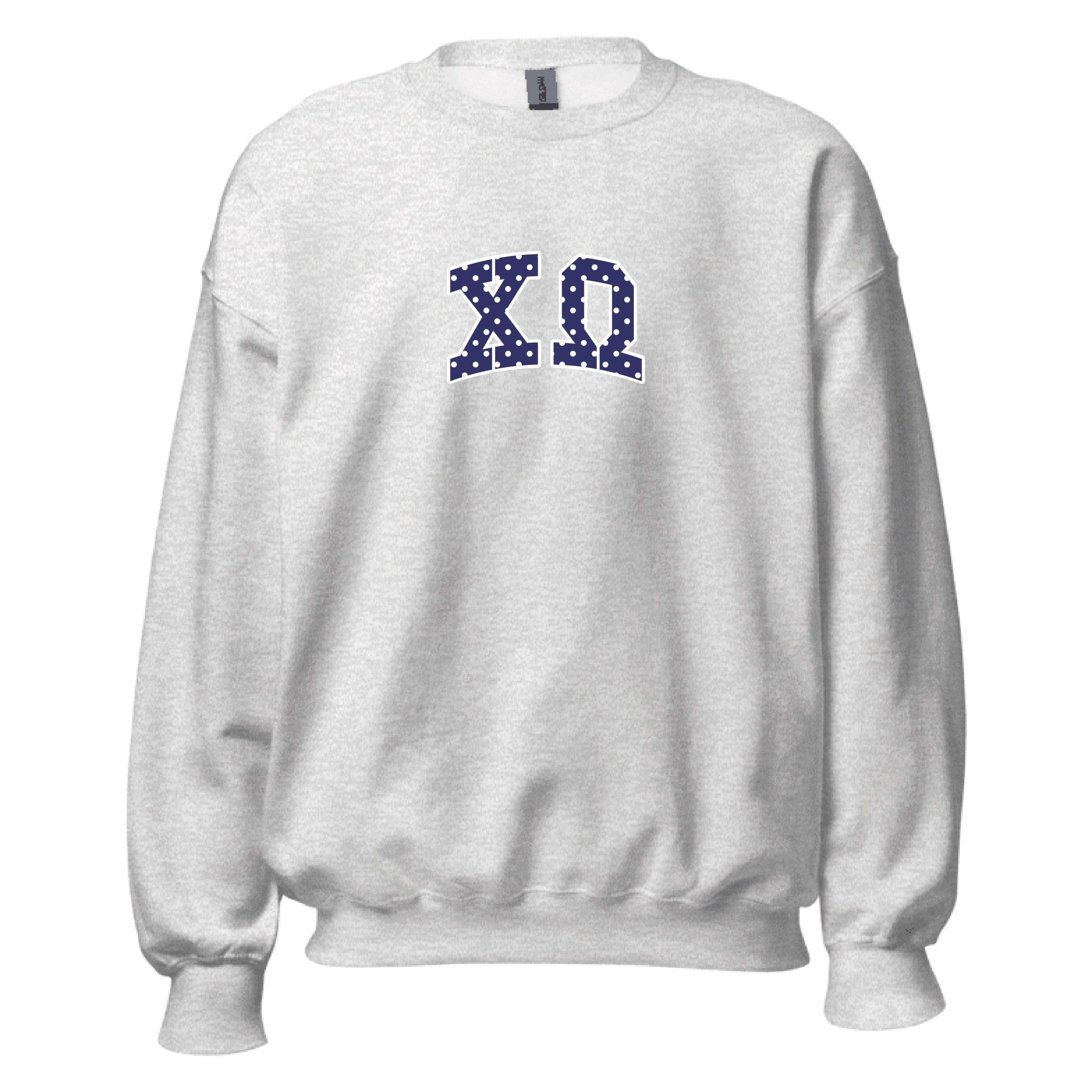 Ali & Ariel Polka Dot Embroidered Crewneck Chi Omega / Medium