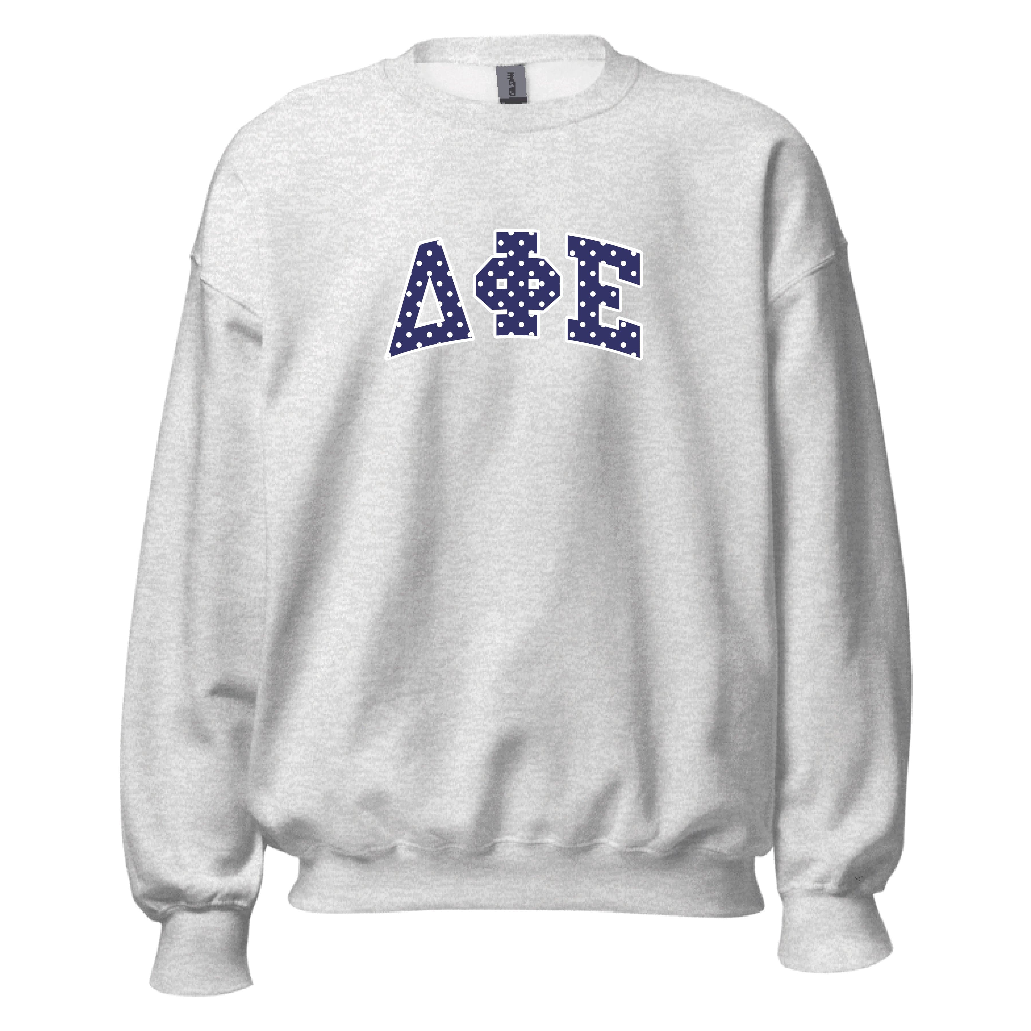 Ali & Ariel Polka Dot Embroidered Crewneck Delta Phi Epsilon / Medium