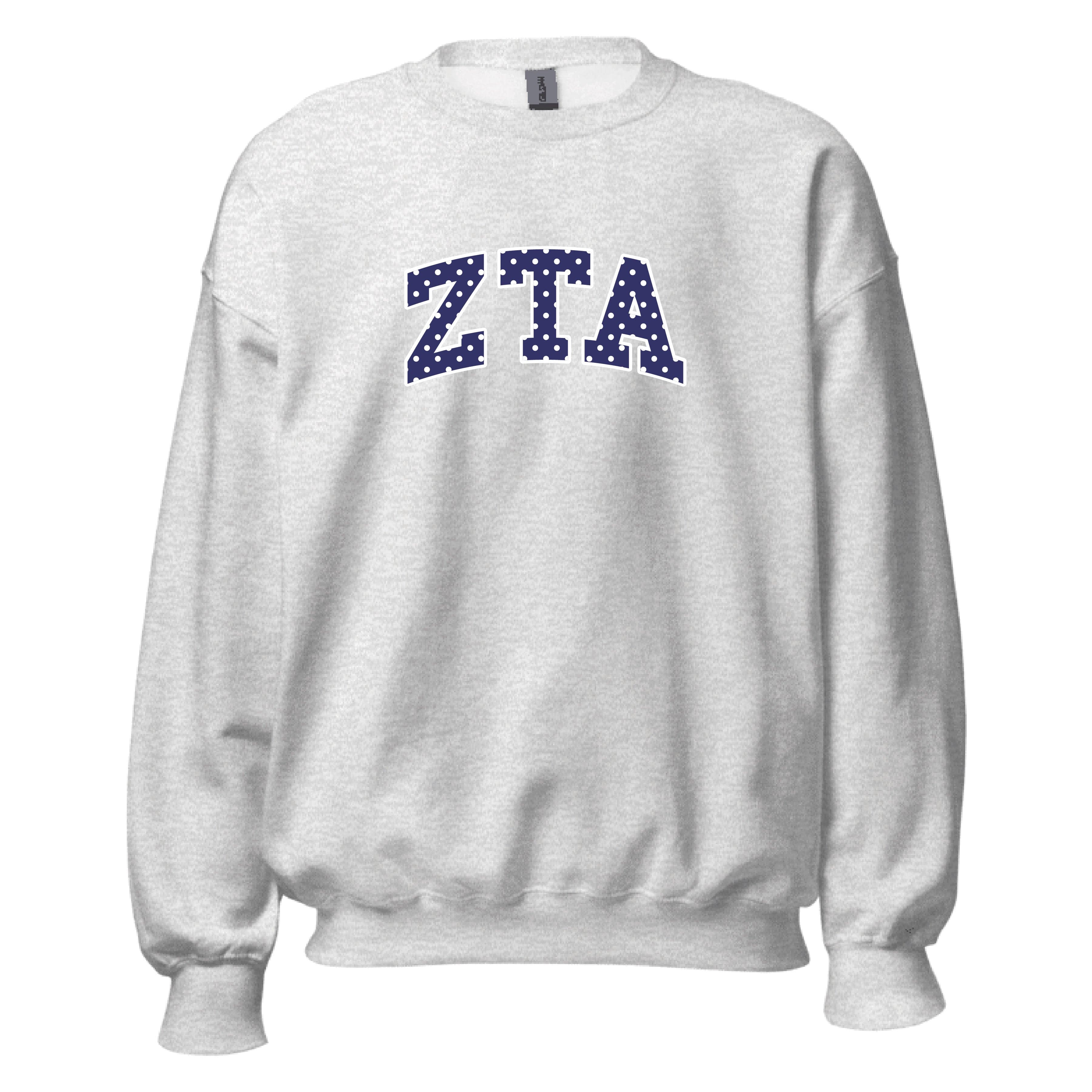 Ali & Ariel Polka Dot Embroidered Crewneck Zeta Tau Alpha / Medium
