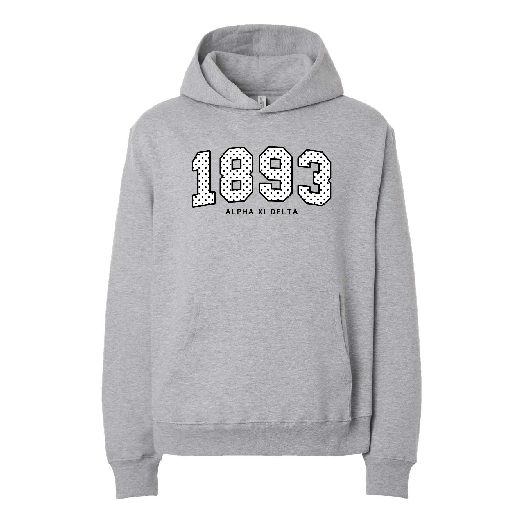 Ali & Ariel Polka Dot Embroidered Hoodie Alpha Xi Delta / Medium