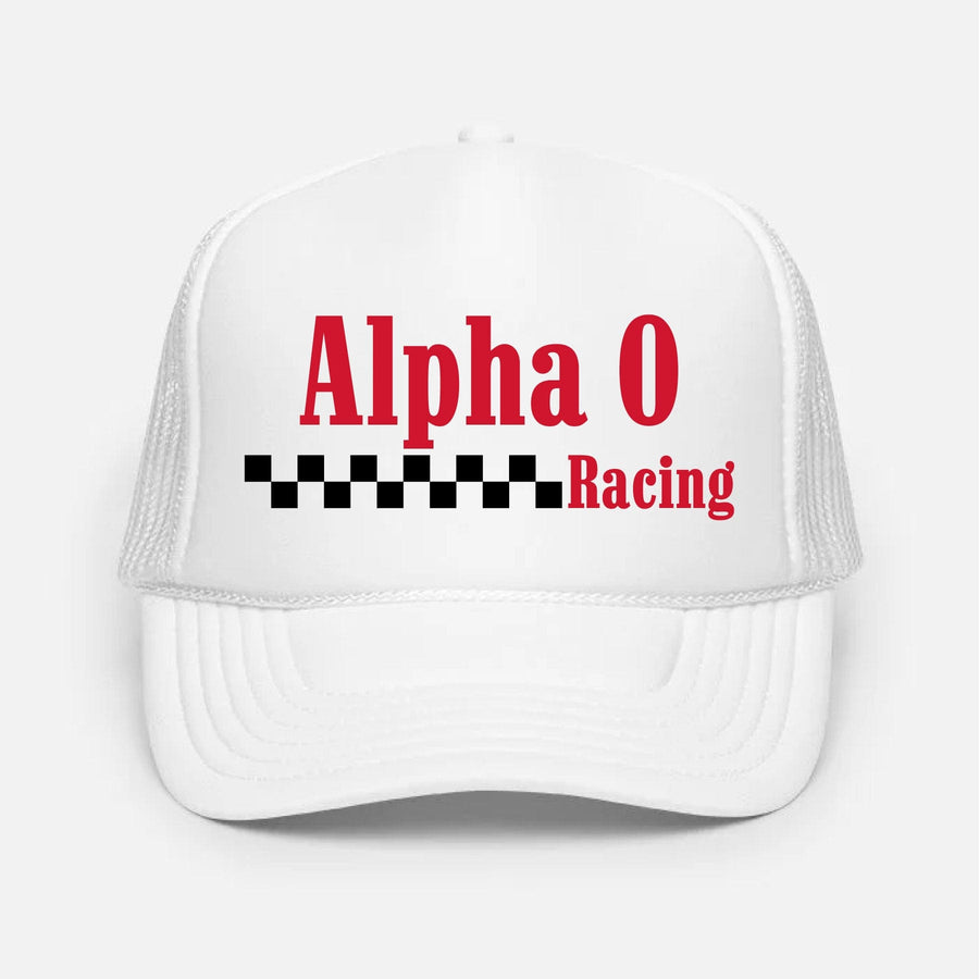 Ali & Ariel Racing Trucker Hat Alpha Omicron Pi