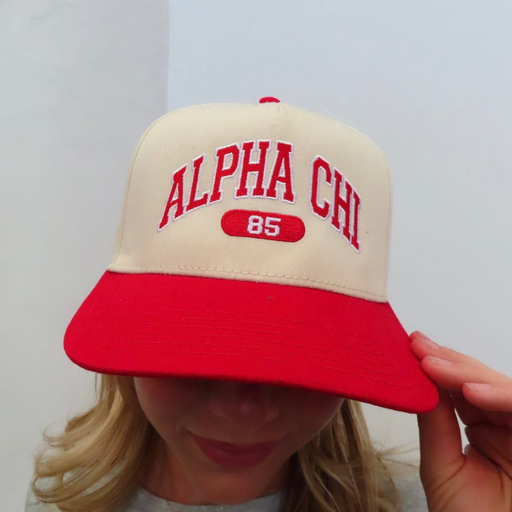Ali & Ariel Red Collegiate Embroidered Trucker Hat