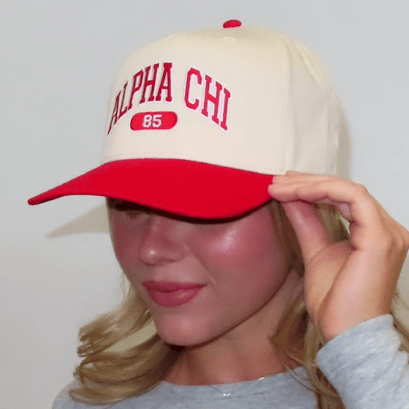 Ali & Ariel Red Collegiate Embroidered Trucker Hat