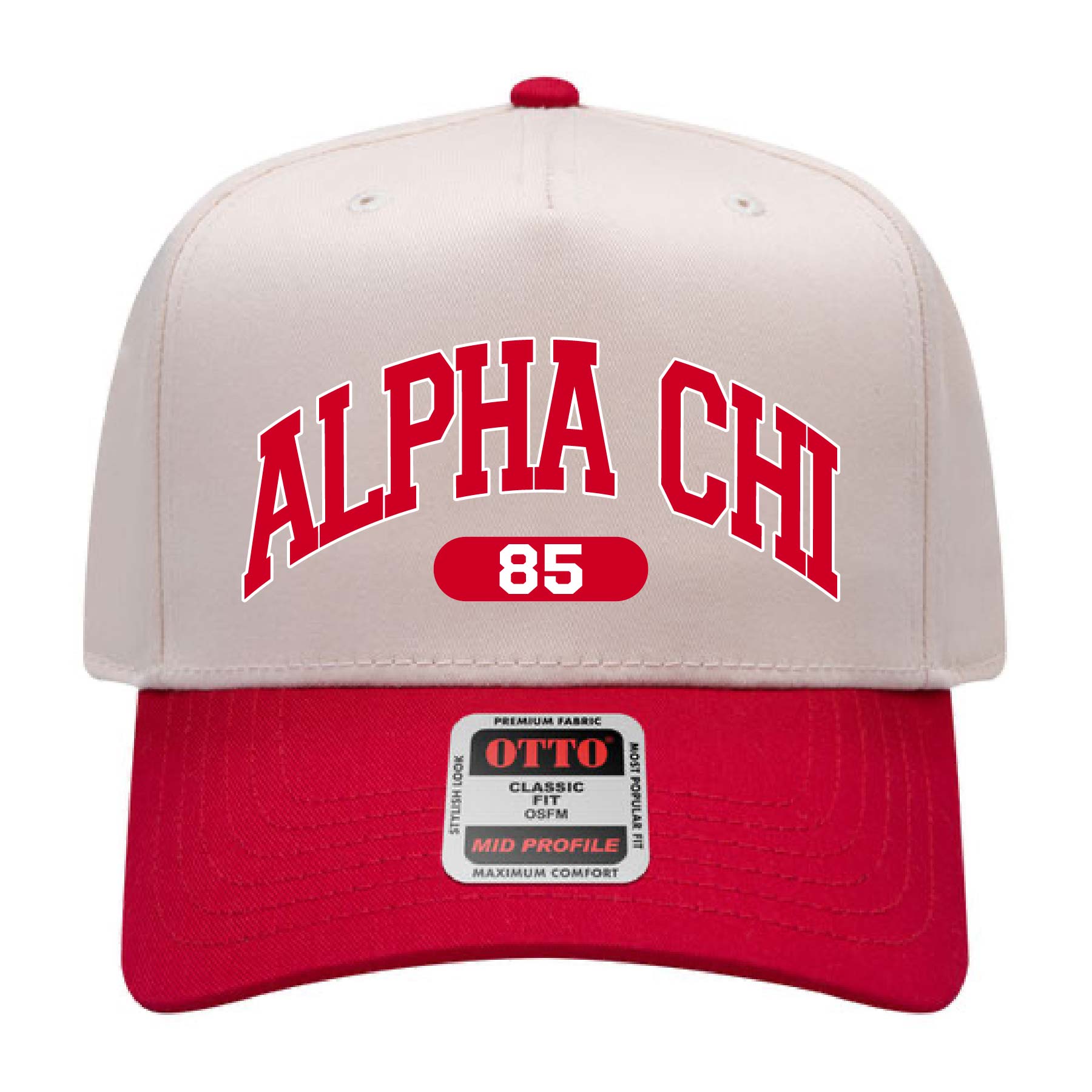 Ali & Ariel Red Collegiate Sports Hat Alpha Chi Omega